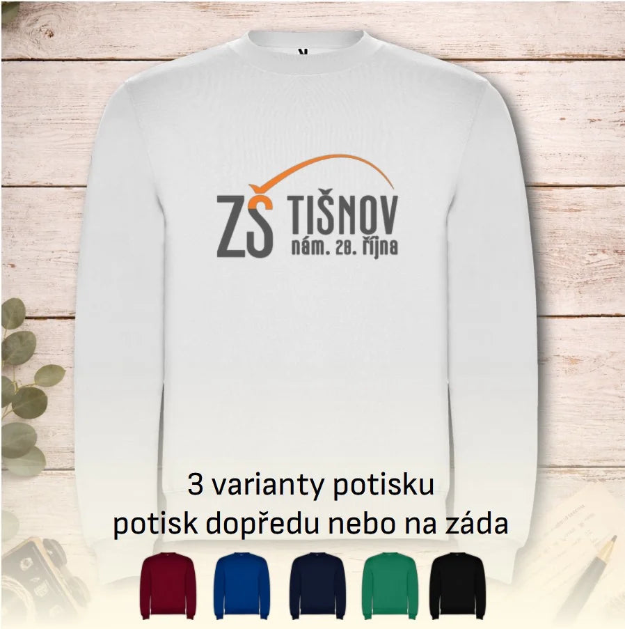 ZŠ Tišnov dospělé velikosti mikina bez kapuce unisex