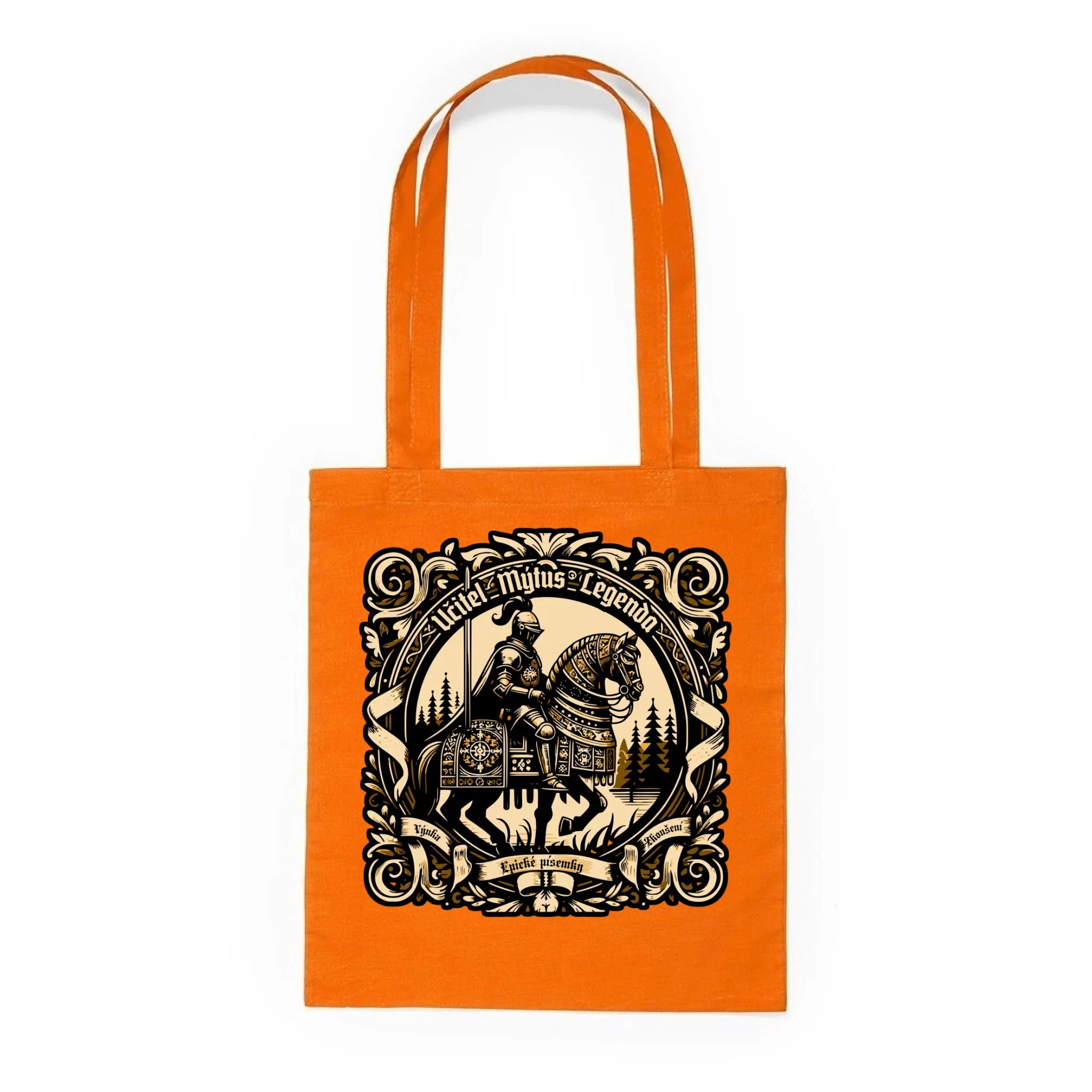 BATOH nebo TAŠKA s motivem UČITEL (výběr z 20+ potisků) Plátěná taška KNOLL oranžová 36x40