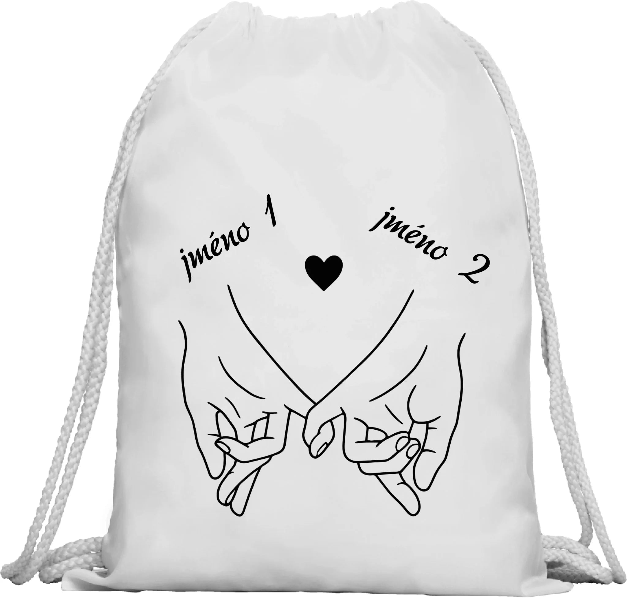 BATOH nebo TAŠKA s motivem LOVE (výběr z 3+ potisků) Multifunkční batoh KAGU bílá 35x45 cm