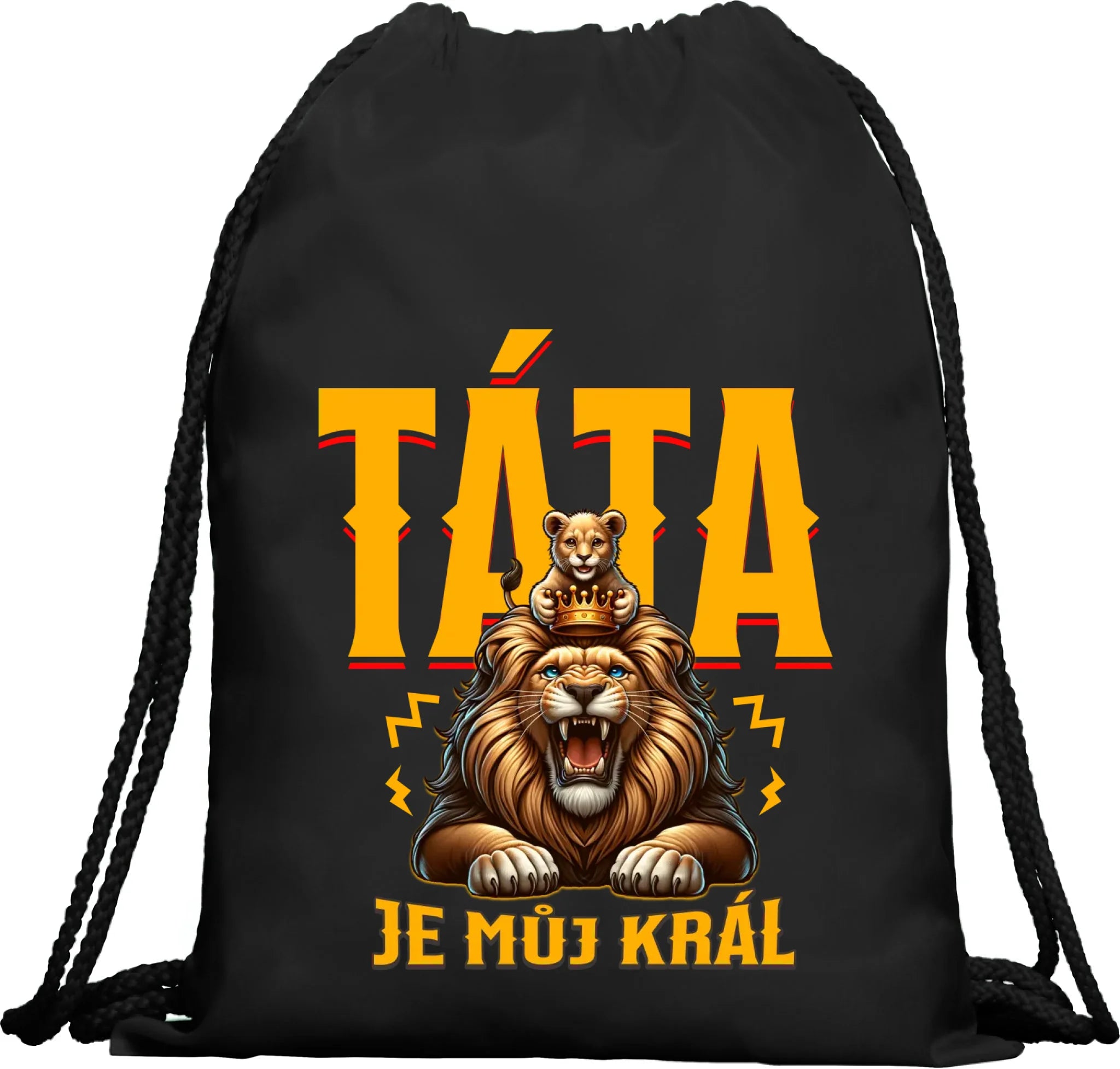 BATOH nebo TAŠKA s motivem TÁTA JE MŮJ KRÁL Multifunkční batoh KAGU černá 35x45 cm