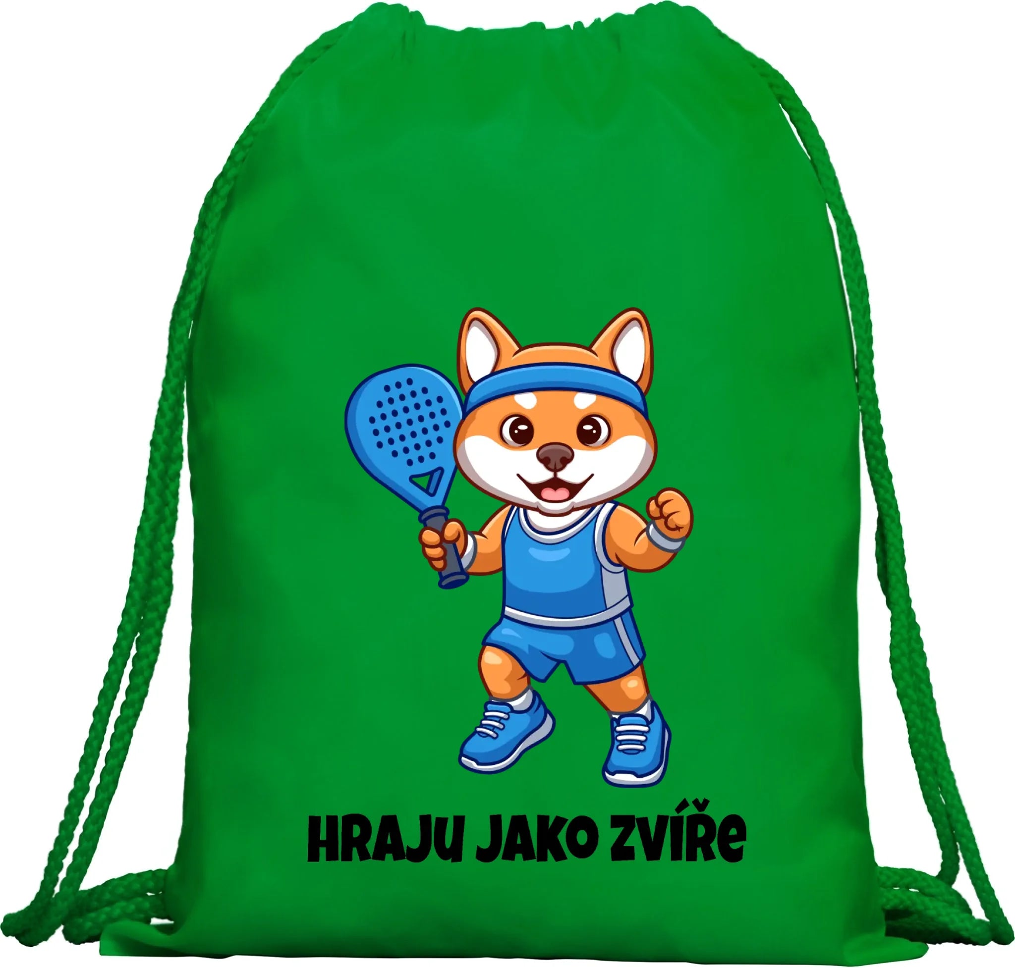 BATOH nebo TAŠKA s motivem PADEL HRAJU JAKO ZVÍŘE (výběr ze 3 potisků) Multifunkční batoh KAGU zelená 35x45 cm