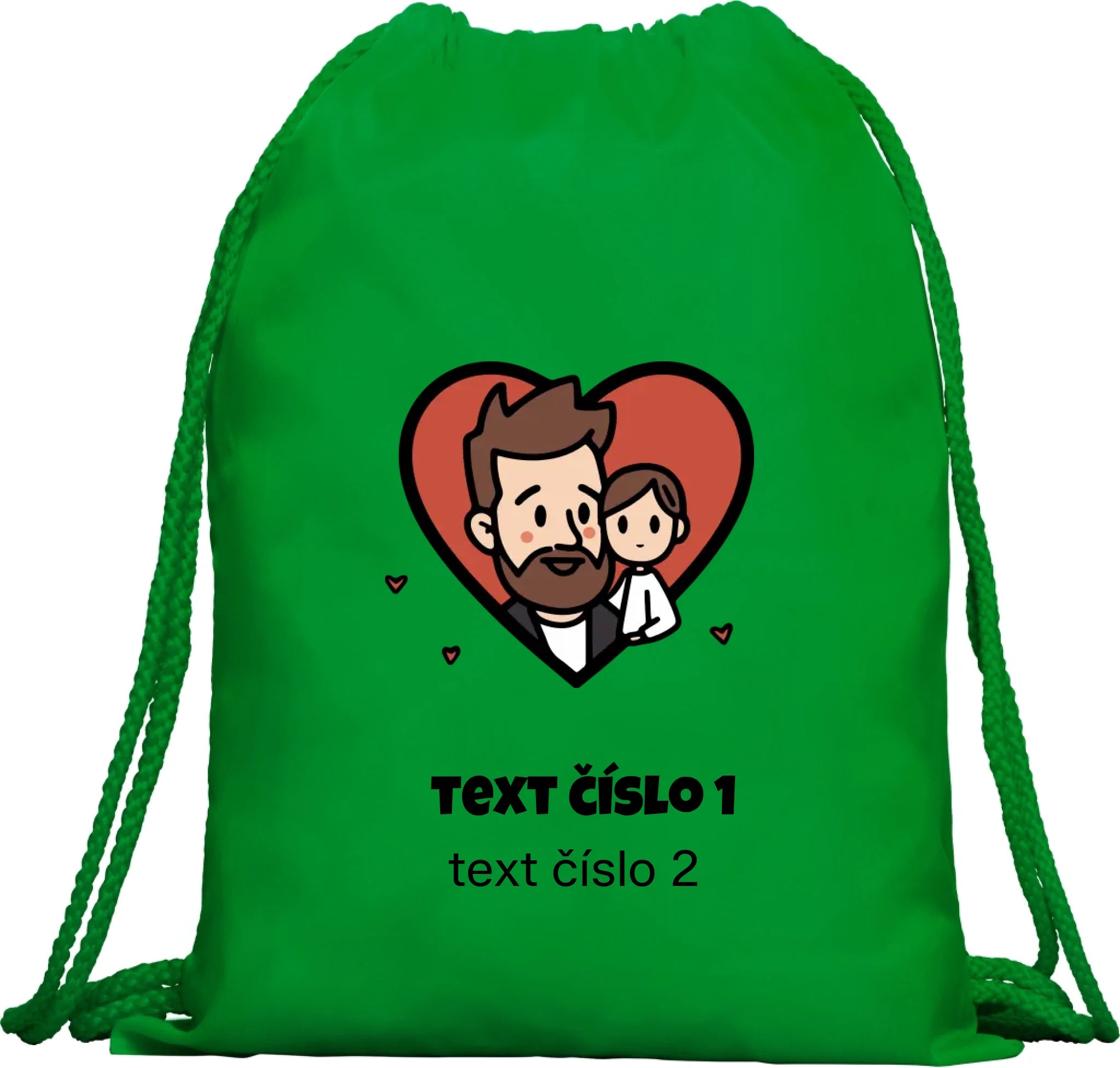 BATOH nebo TAŠKA s motivem NEJ TÁTA (výběr z 10+ obrázků, možnost doplnit vlastní texty) Multifunkční batoh KAGU zelená 35x45 cm