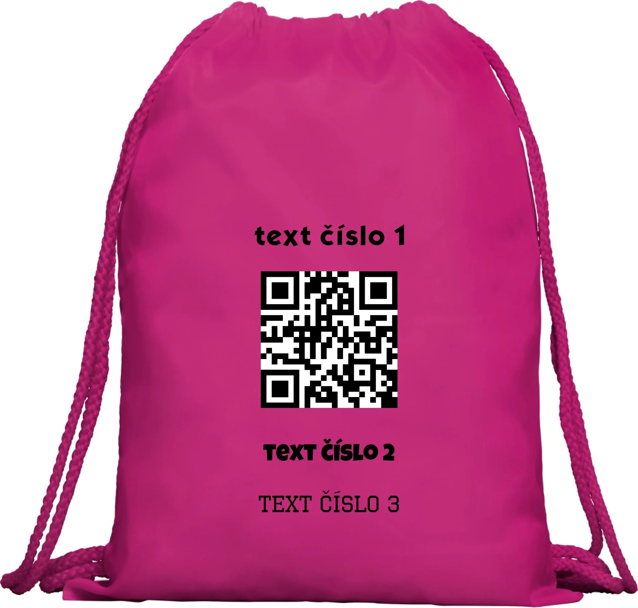 BATOH nebo TAŠKA s motivem QR KÓD (vložíte url adresu, můžete vložit vlastní texty) Multifunkční batoh KAGU růže 35x45 cm