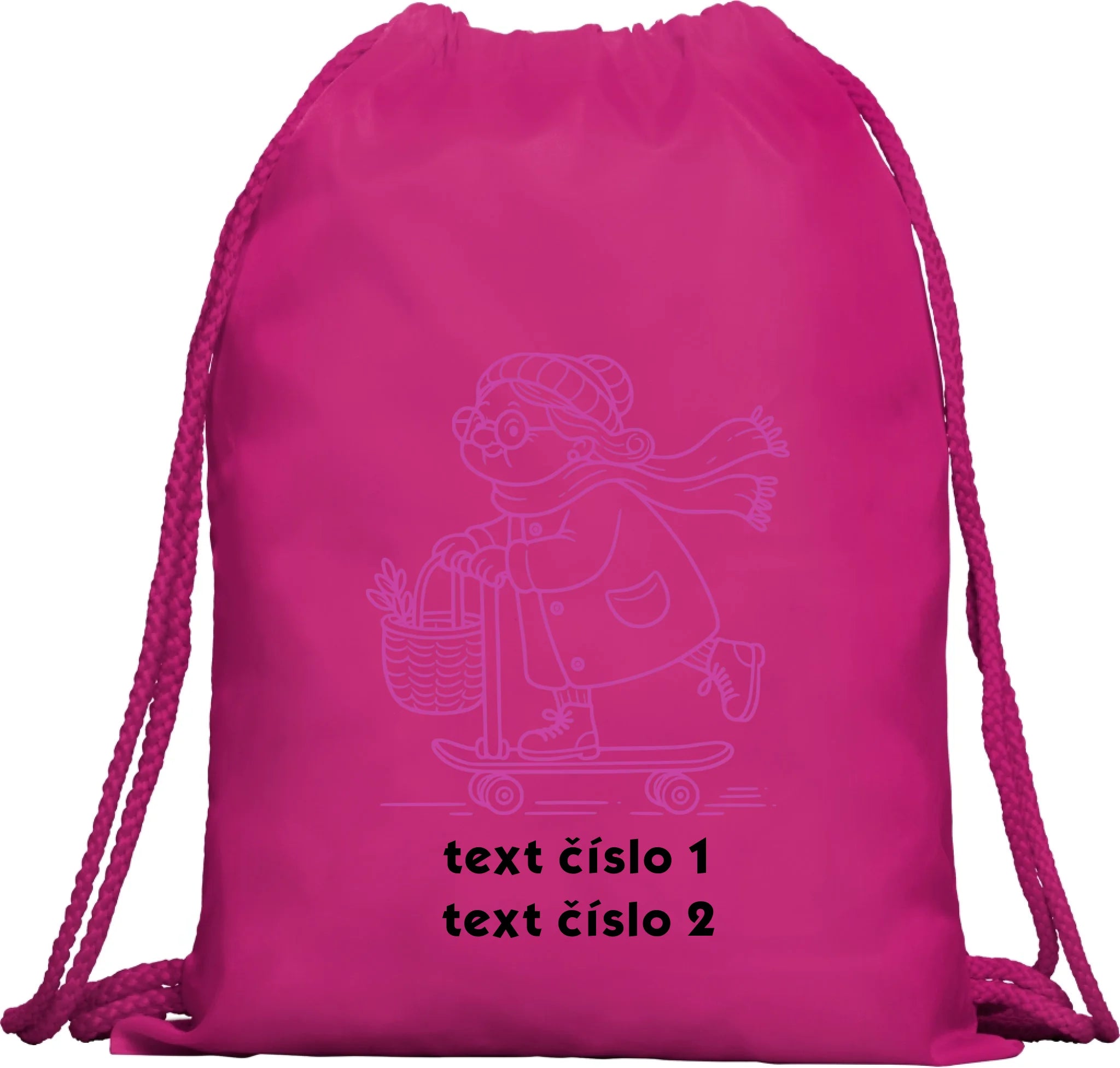 BATOH nebo TAŠKA s motivem BABIČKA (výběr z 10+ obrázků, možnost doplnit vlastní texty) Multifunkční batoh KAGU růže 35x45 cm