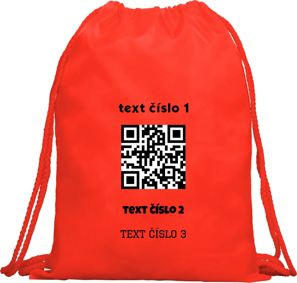 BATOH nebo TAŠKA s motivem QR KÓD (vložíte url adresu, můžete vložit vlastní texty)