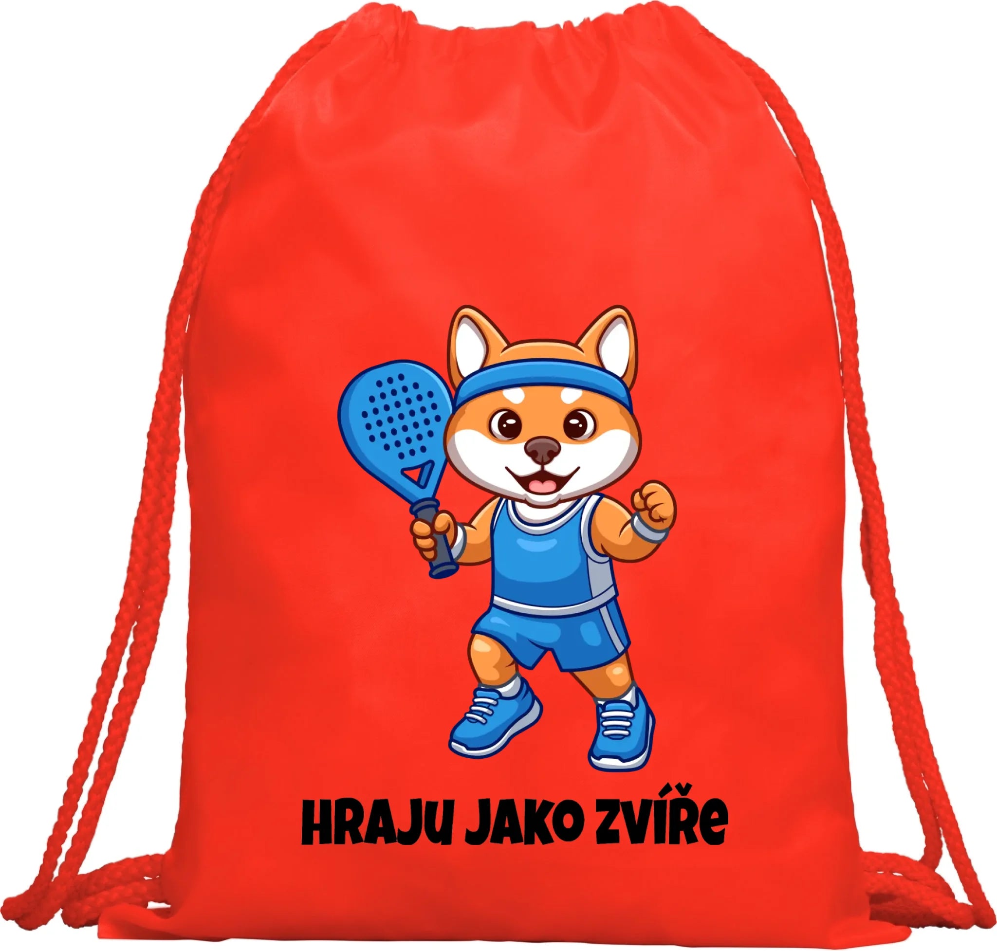 BATOH nebo TAŠKA s motivem PADEL HRAJU JAKO ZVÍŘE (výběr ze 3 potisků) Multifunkční batoh KAGU červená 35x45 cm