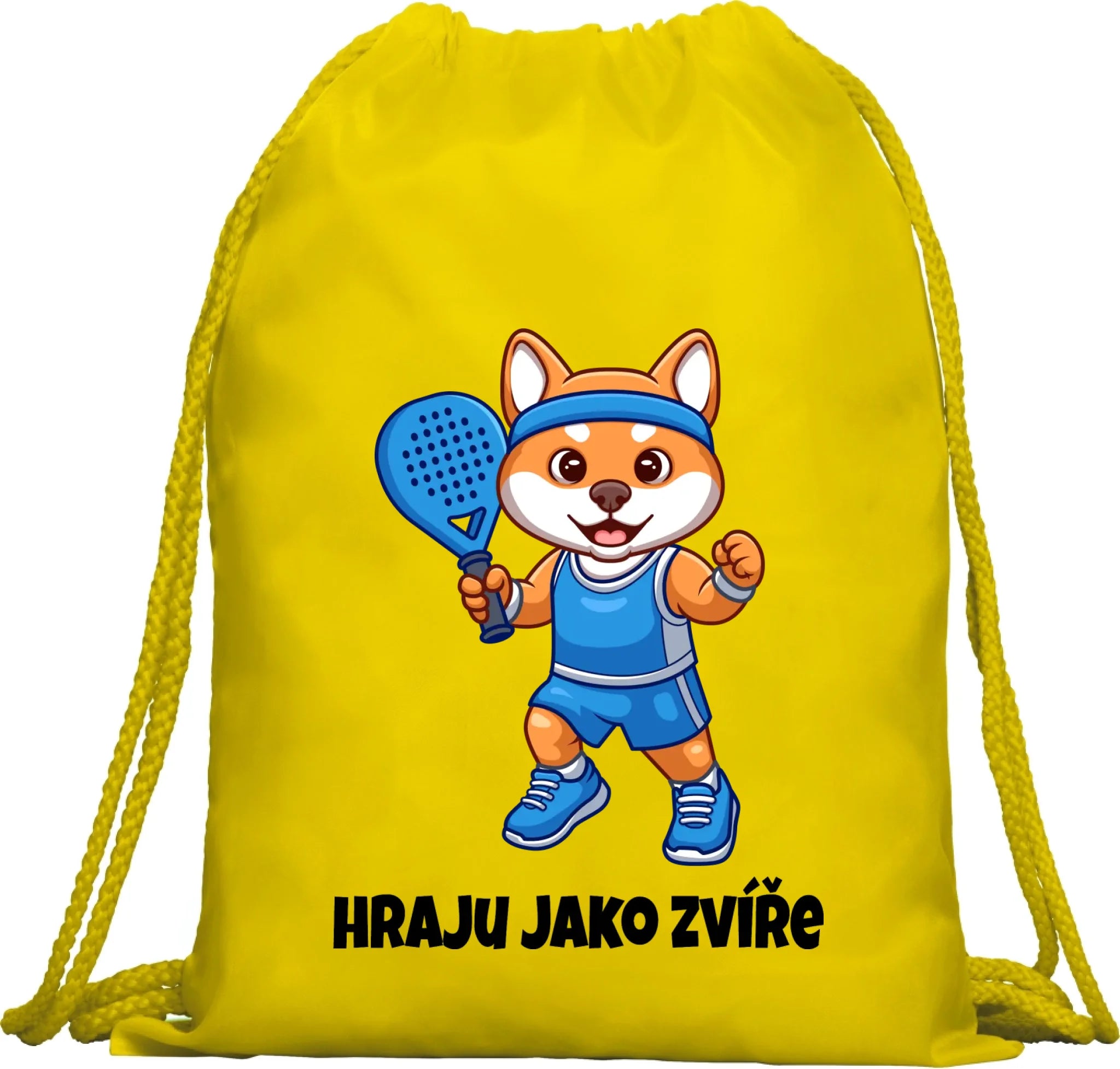 BATOH nebo TAŠKA s motivem PADEL HRAJU JAKO ZVÍŘE (výběr ze 3 potisků) Multifunkční batoh KAGU žlutá 35x45 cm