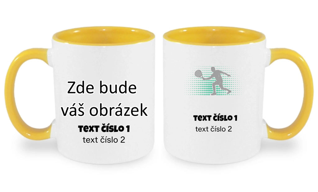 HRNÍČEK s motivem PADEL (výběr z 10+ obrázků, možnost doplnit vlastní texty)
