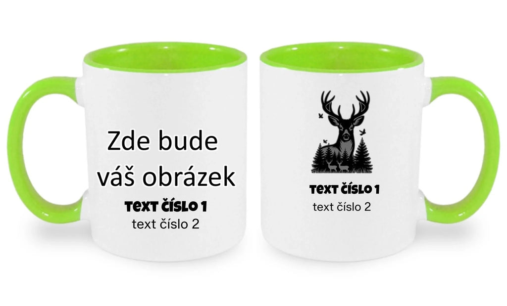 HRNÍČEK s motivem MYSLIVOST (výběr z 10+ obrázků, možnost doplnit vlastní texty)
