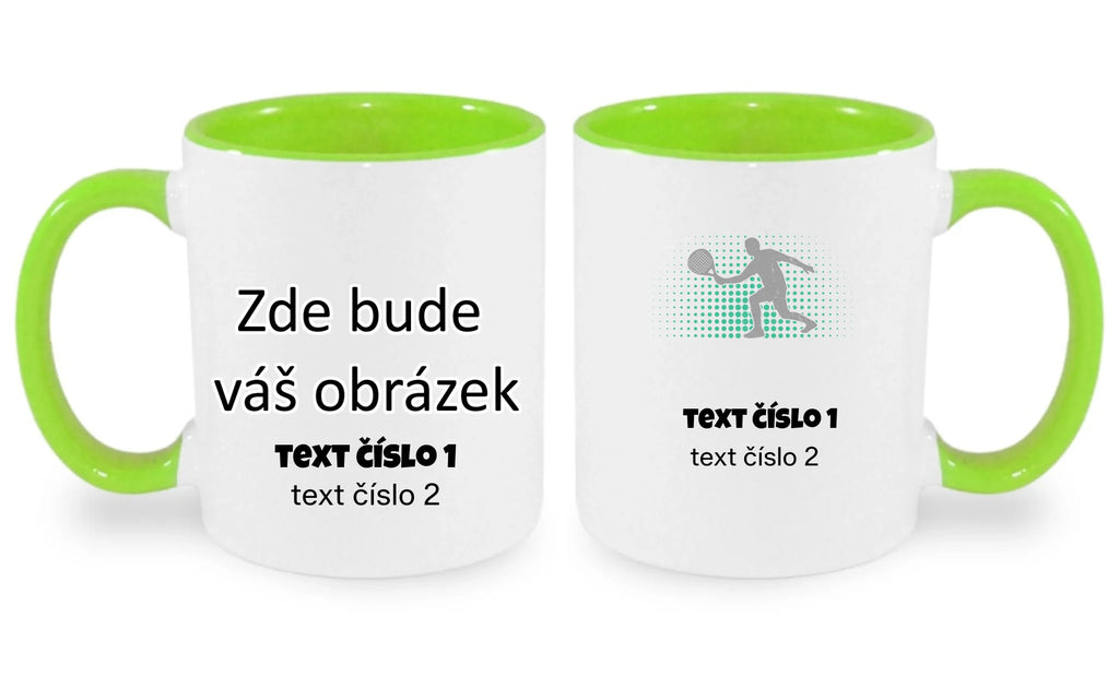 HRNÍČEK s motivem PADEL (výběr z 10+ obrázků, možnost doplnit vlastní texty)