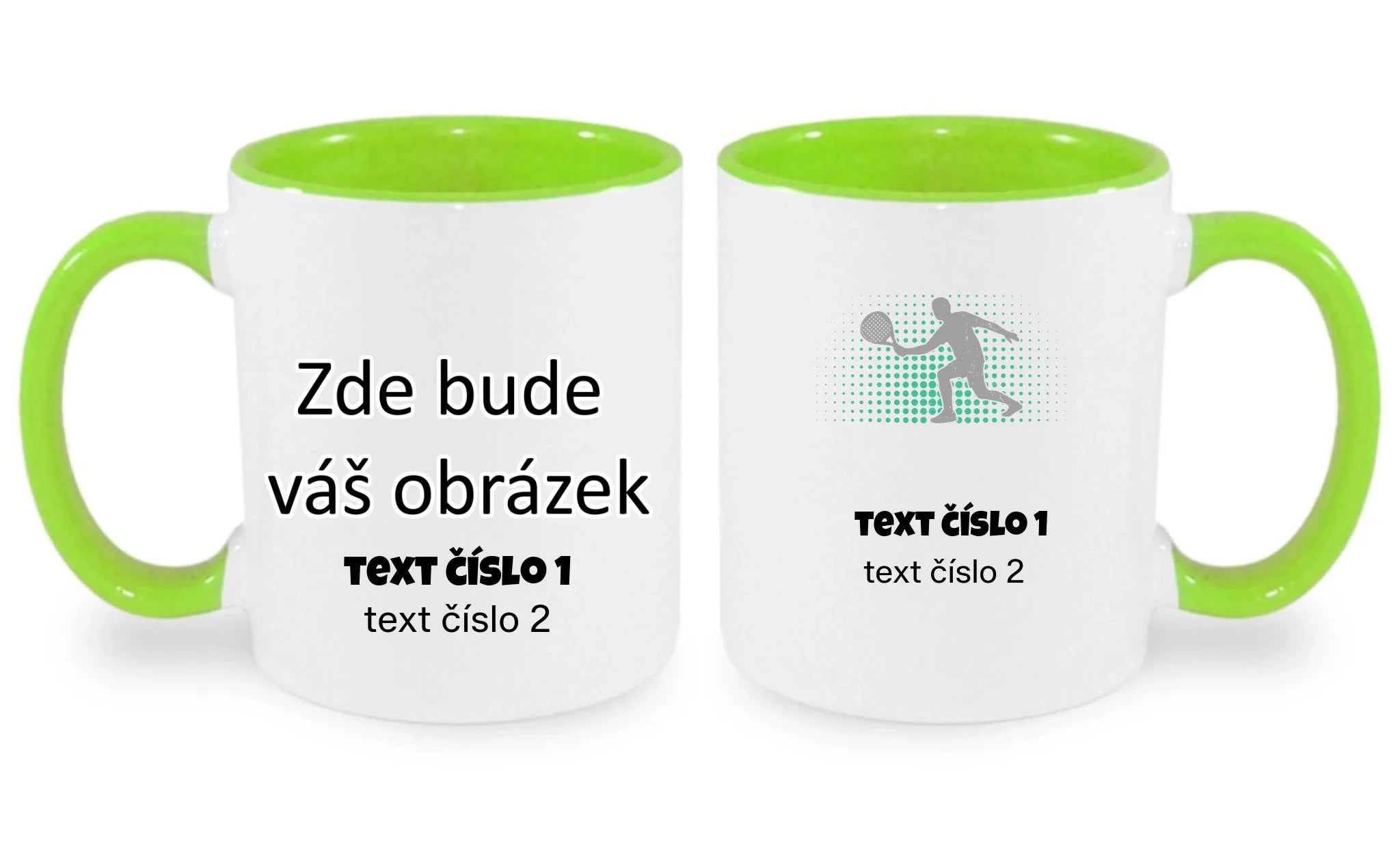 HRNÍČEK s motivem PADEL (výběr z 10+ obrázků, možnost doplnit vlastní texty)