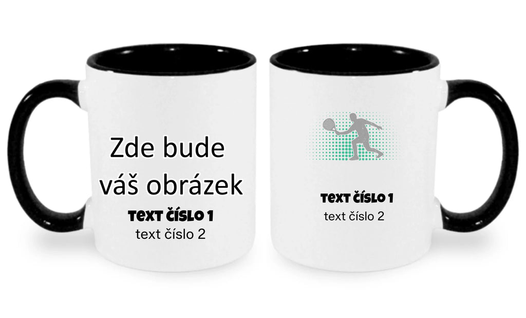 HRNÍČEK s motivem PADEL (výběr z 10+ obrázků, možnost doplnit vlastní texty)