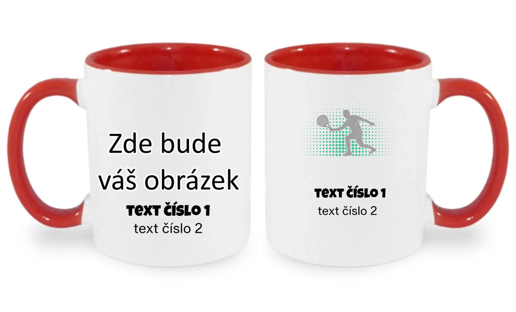 HRNÍČEK s motivem PADEL (výběr z 10+ obrázků, možnost doplnit vlastní texty)
