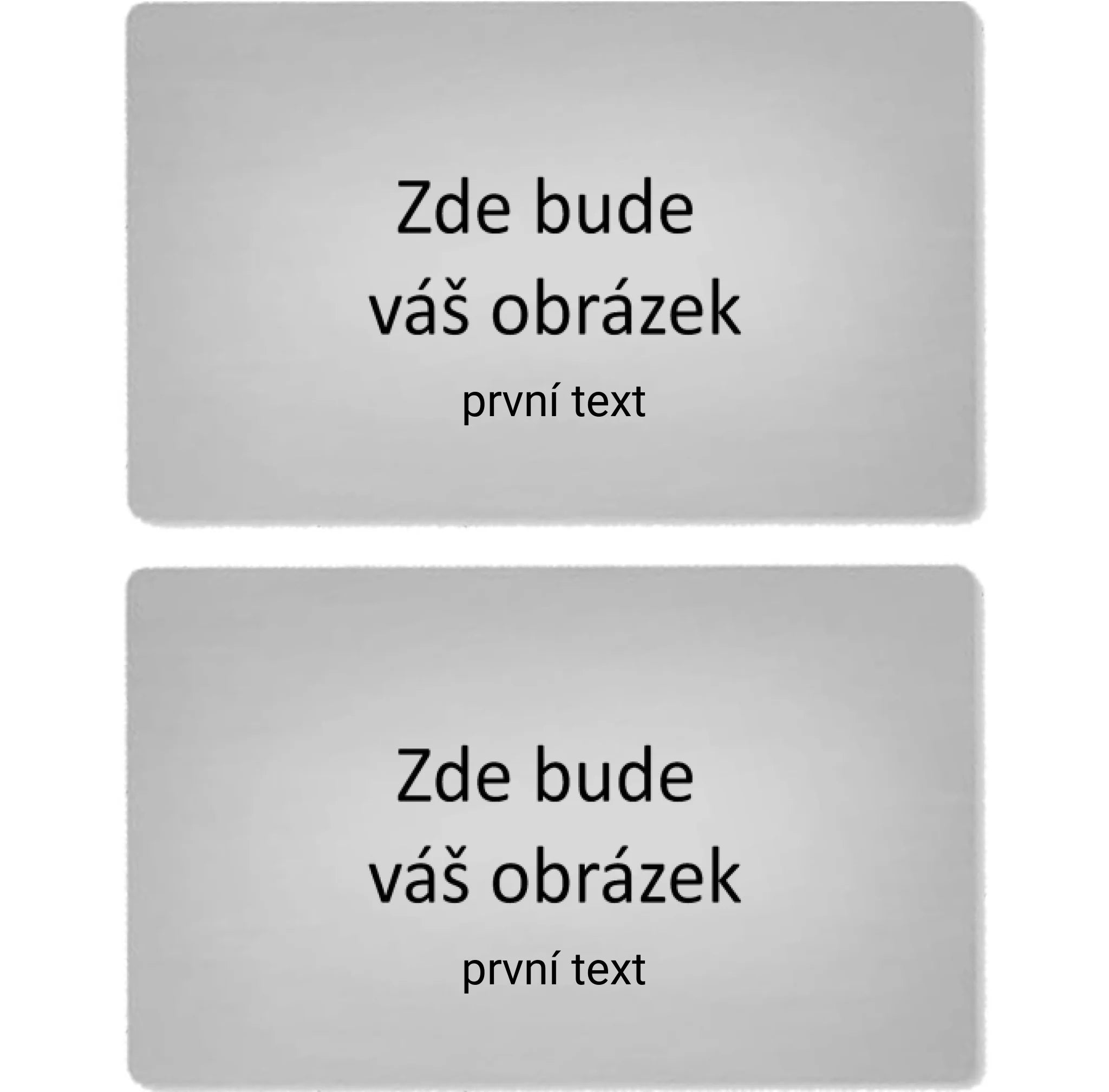 VIZITKA KOVOVÁ s vaším motivem/fotkou Kovová vizitka stříbrná 85x55 mm