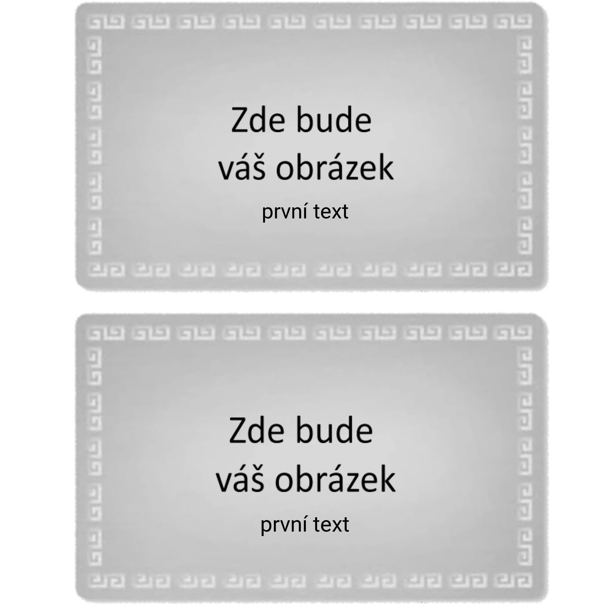 VIZITKA KOVOVÁ s vaším motivem/fotkou Kovová vizitka stříbrná rámeček 85x55 mm