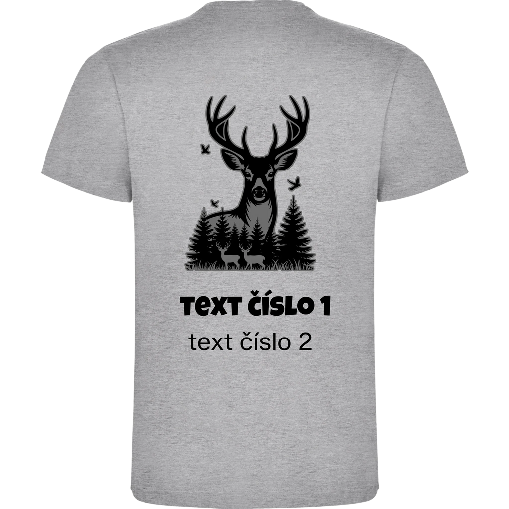 PÁNSKÉ TRIČKO s motivem MYSLIVOST (výběr z 10+ obrázků, možnost doplnit vlastní texty)