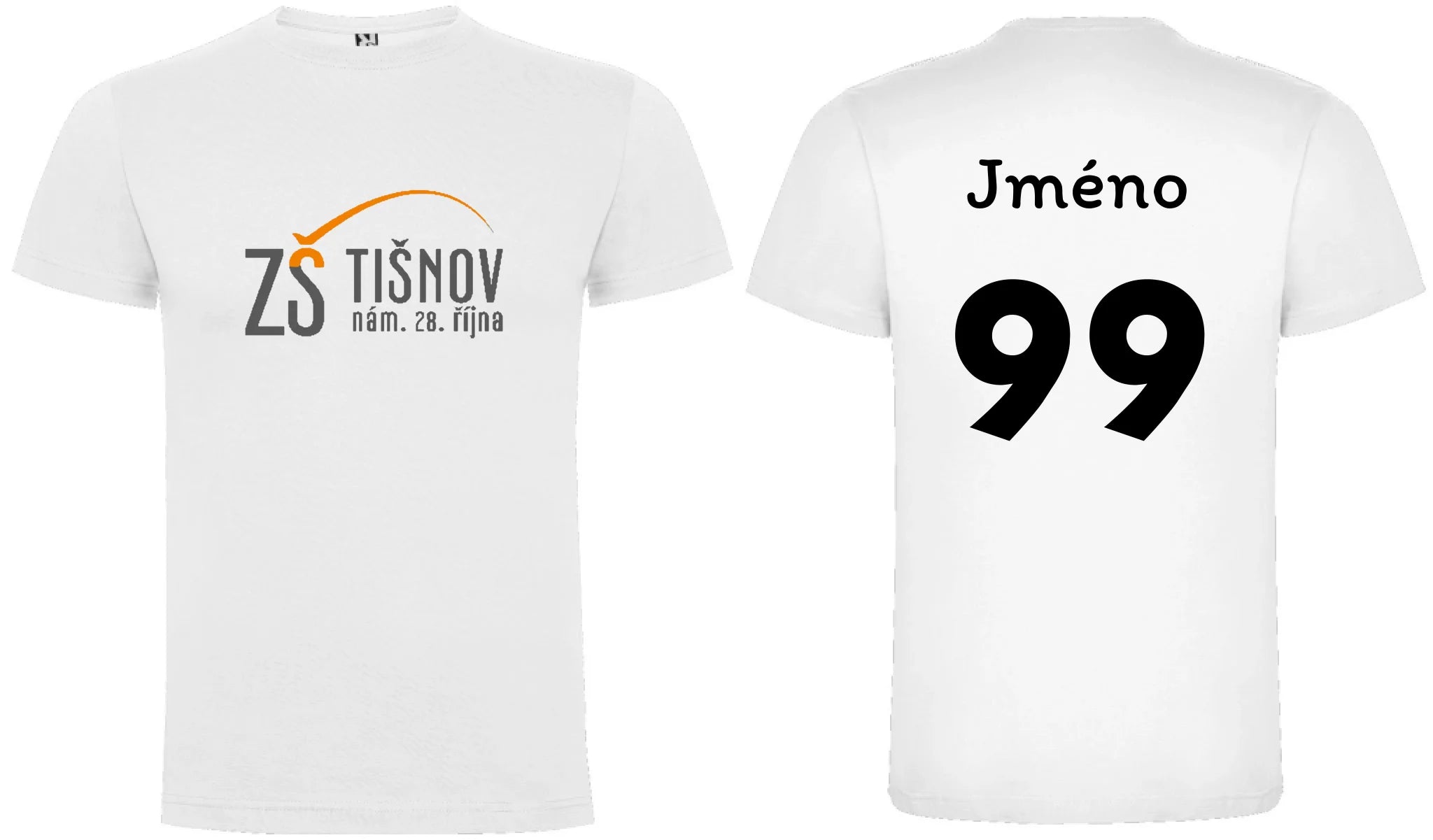 ZŠ Tišnov pánské tričko oboustranný potisk pánské DOGO Bílá