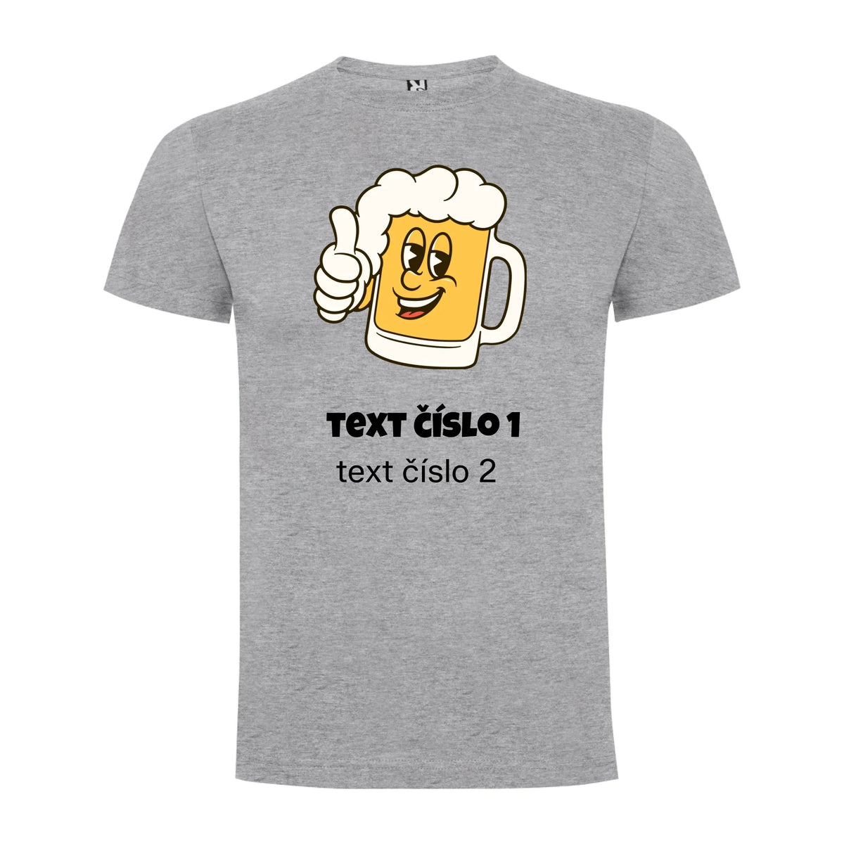 PÁNSKÉ TRIČKO s motivem PIVO (výběr z 10+ obrázků, možnost doplnit vlastní texty) jen motiv dopředu Melír