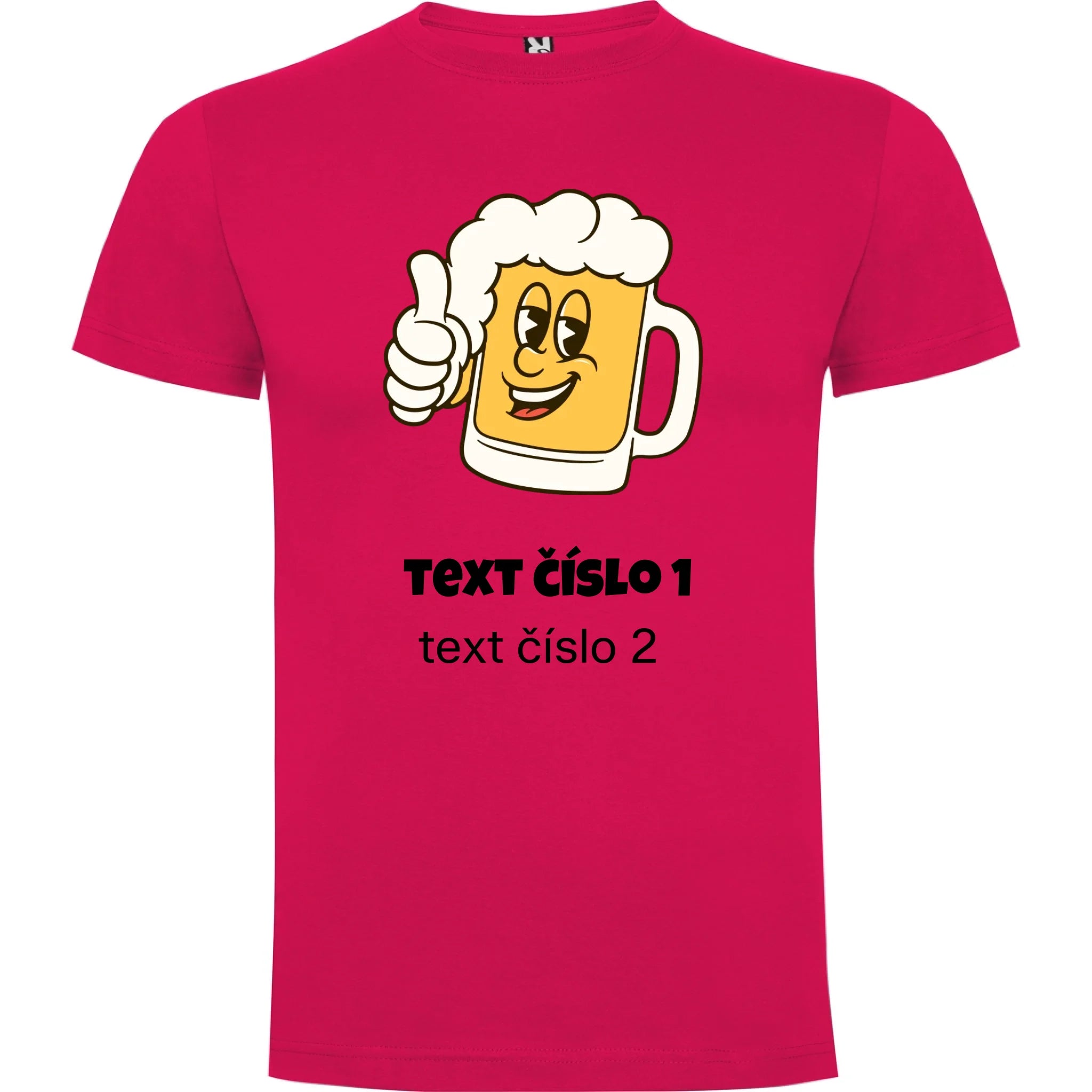 PÁNSKÉ TRIČKO s motivem PIVO (výběr z 10+ obrázků, možnost doplnit vlastní texty) jen motiv dopředu Růže