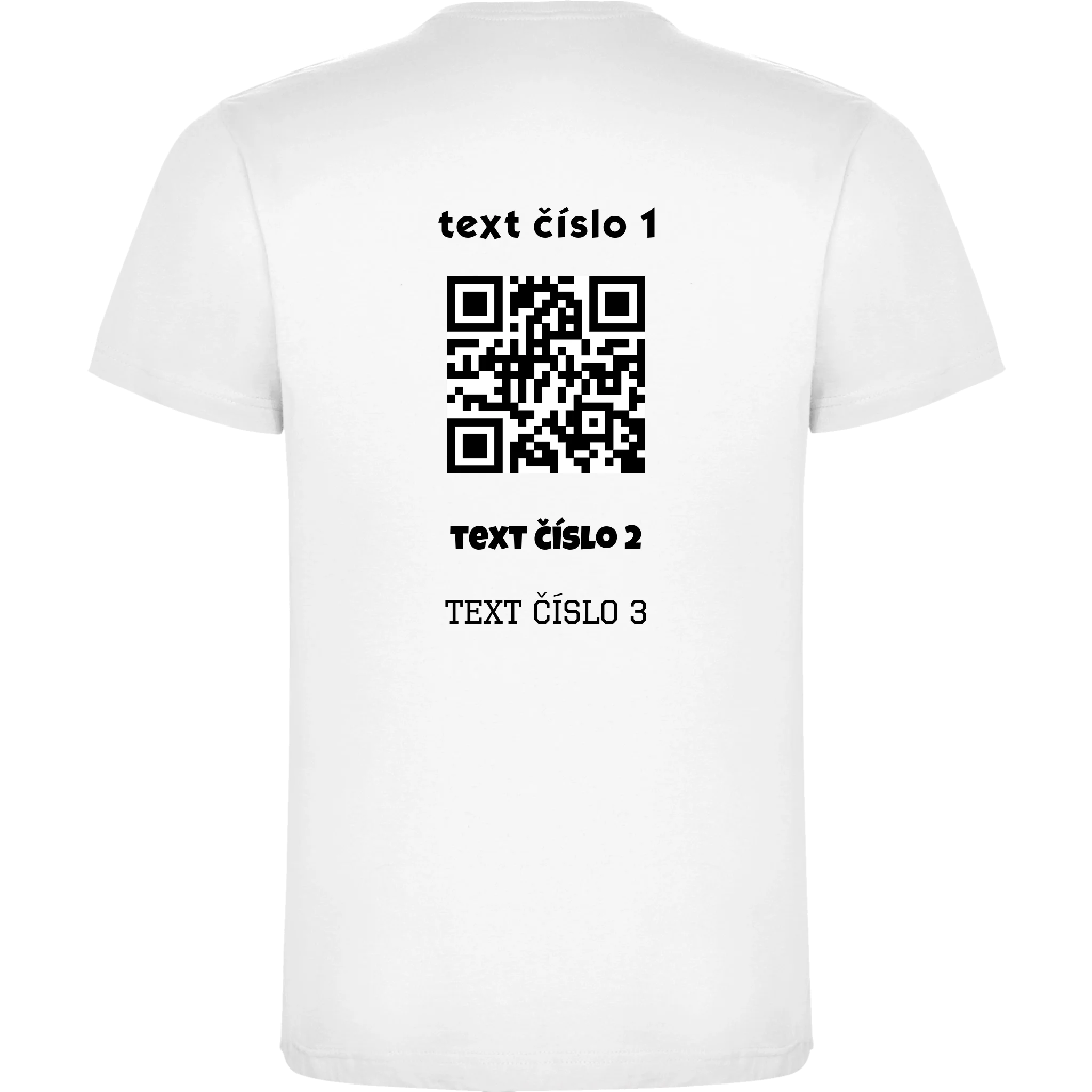 PÁNSKÉ TRIČKO s motivem QR KÓD (vložíte url adresu, můžete vložit vlastní texty) potisk jen na záda pánské DOGO Bílá