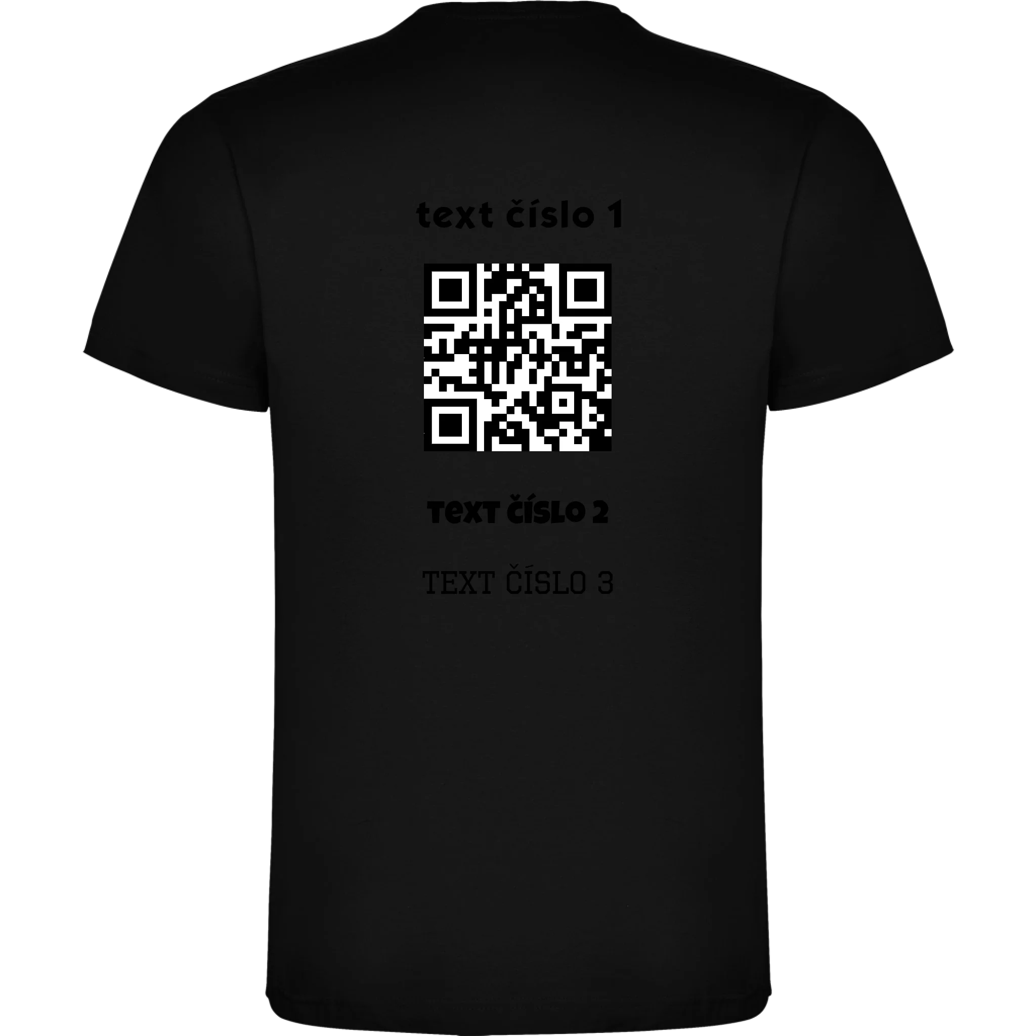 PÁNSKÉ TRIČKO s motivem QR KÓD (vložíte url adresu, můžete vložit vlastní texty) potisk jen na záda pánské DOGO Černá