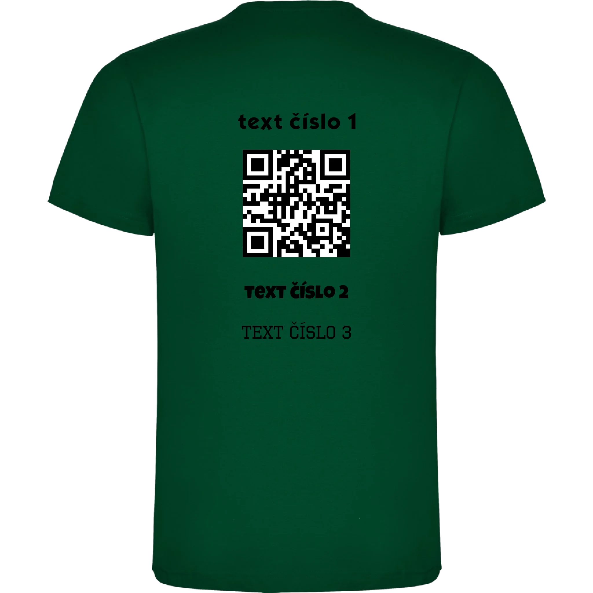 PÁNSKÉ TRIČKO s motivem QR KÓD (vložíte url adresu, můžete vložit vlastní texty) potisk jen na záda pánské DOGO Tmavě zelená