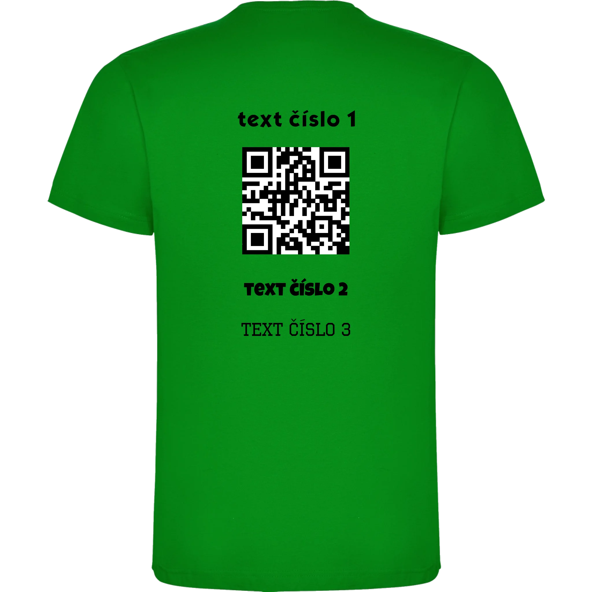 PÁNSKÉ TRIČKO s motivem QR KÓD (vložíte url adresu, můžete vložit vlastní texty) potisk jen na záda pánské DOGO Zelená