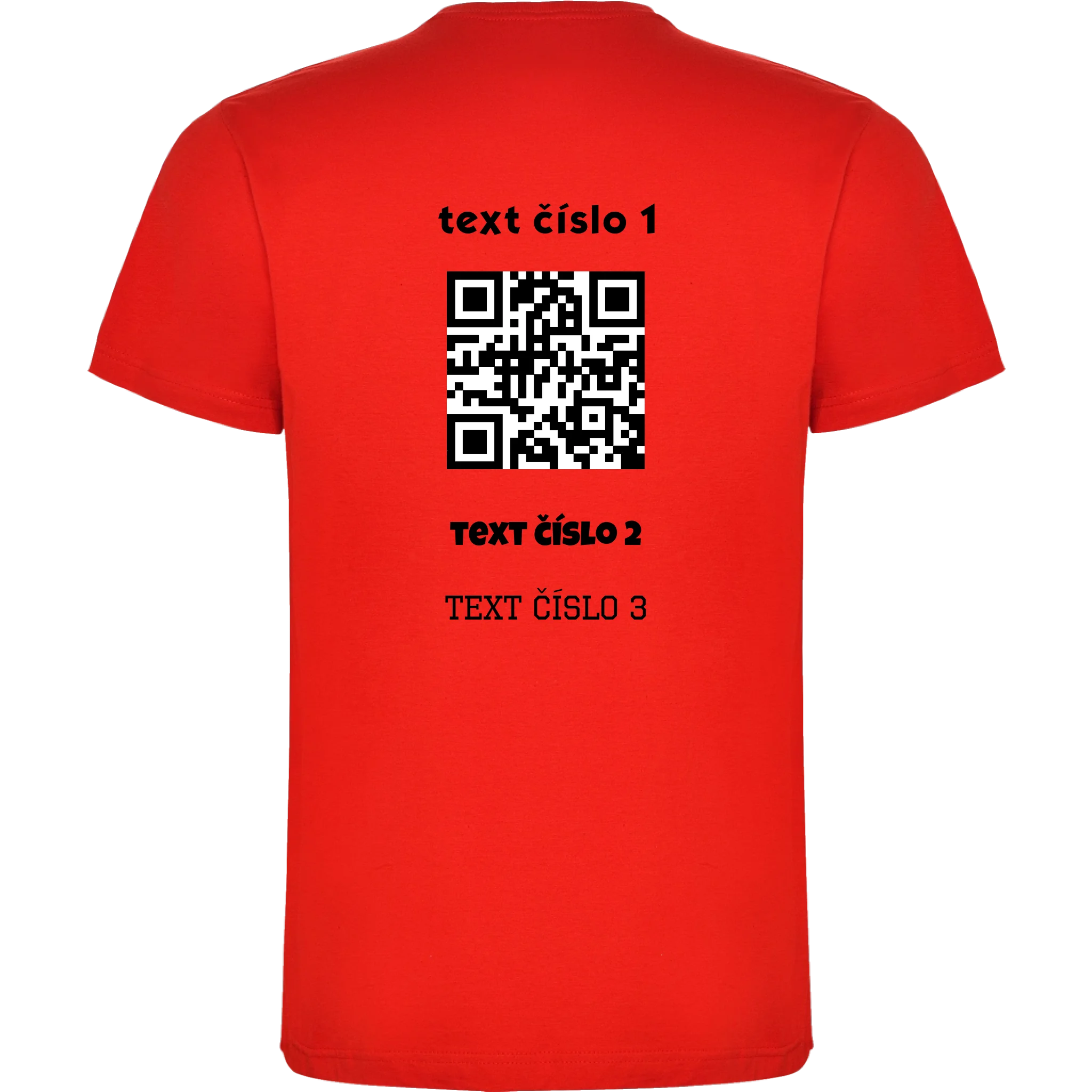 PÁNSKÉ TRIČKO s motivem QR KÓD (vložíte url adresu, můžete vložit vlastní texty) potisk jen na záda pánské DOGO Červená