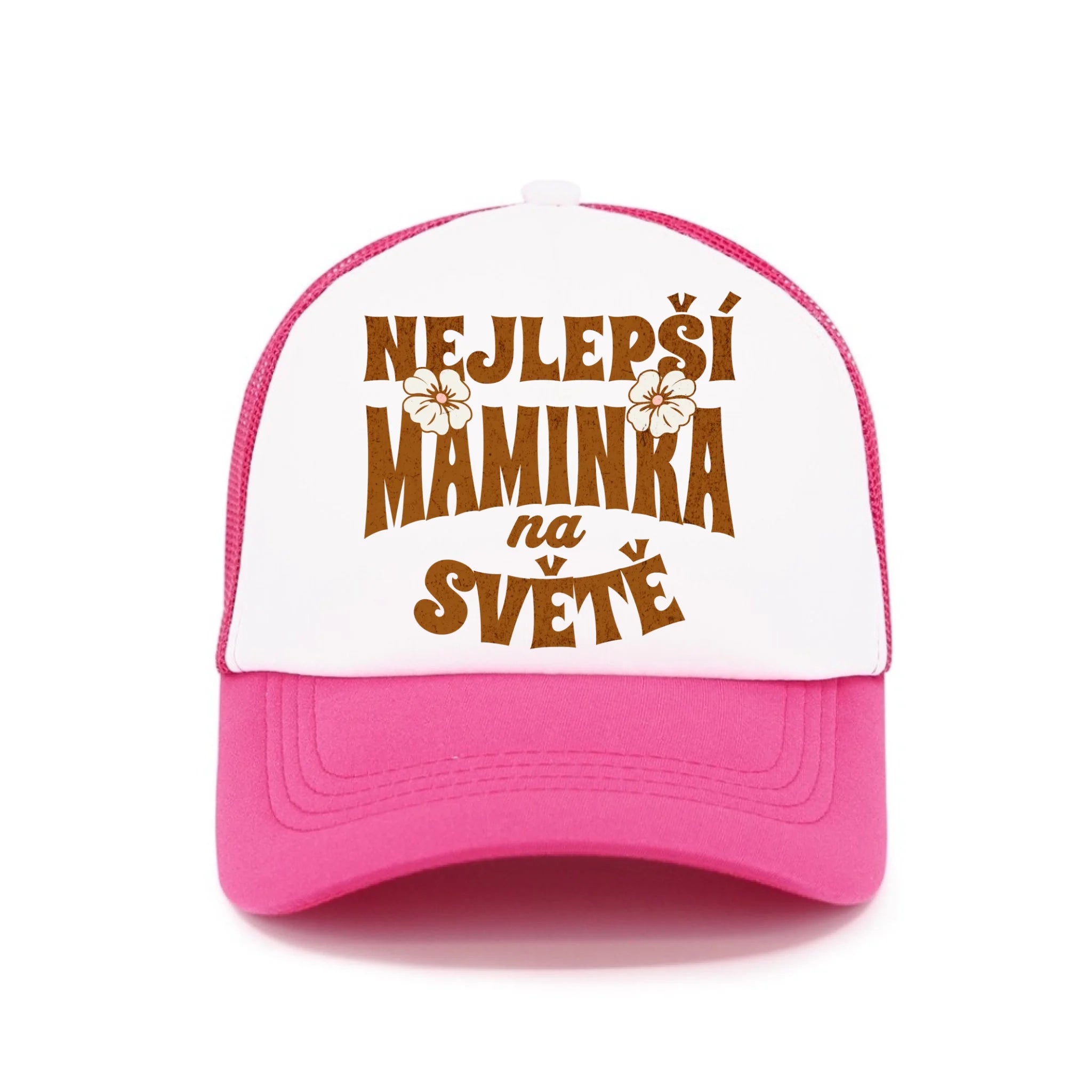 KŠILTOVKA s motivem NEJ MÁMA (výběr z 20+ potisků) Kšiltovka TRUCKER růžová 58