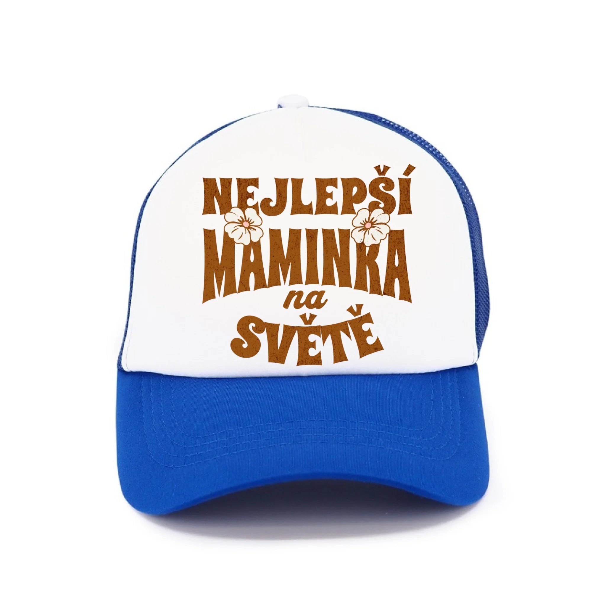 KŠILTOVKA s motivem NEJ MÁMA (výběr z 20+ potisků) Kšiltovka TRUCKER modrá 58