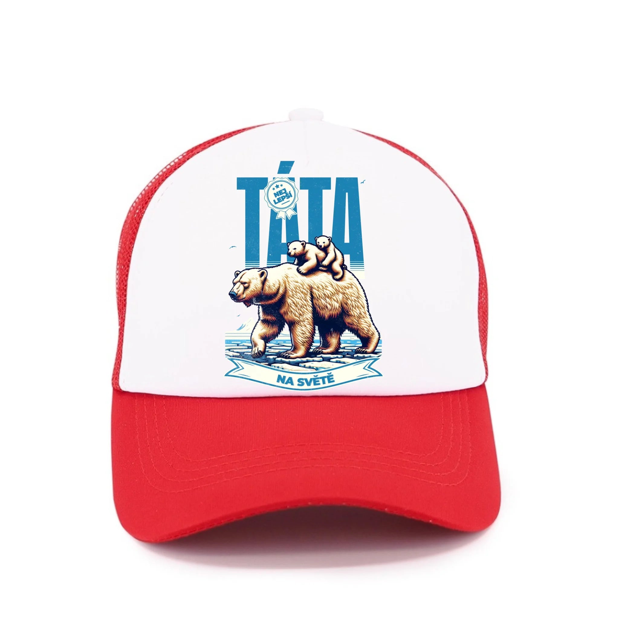 KŠILTOVKA s motivem NEJ TÁTA (výběr ze 17+ potisků) Kšiltovka TRUCKER červená 58