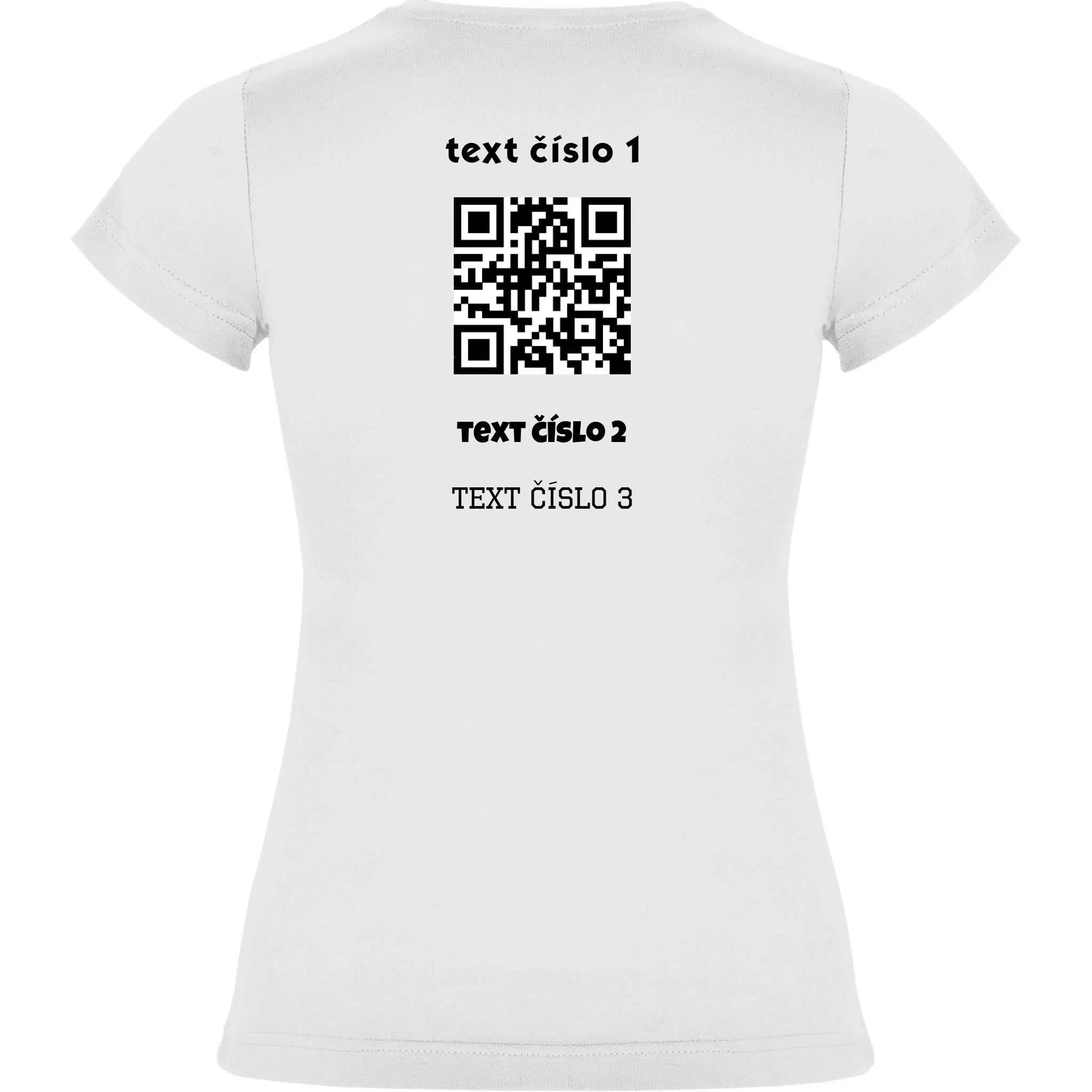 DÁMSKÉ TRIČKO s motivem QR KÓD (vložíte url adresu, můžete vložit vlastní texty) potisk jen na záda dámské jamaica Bílá