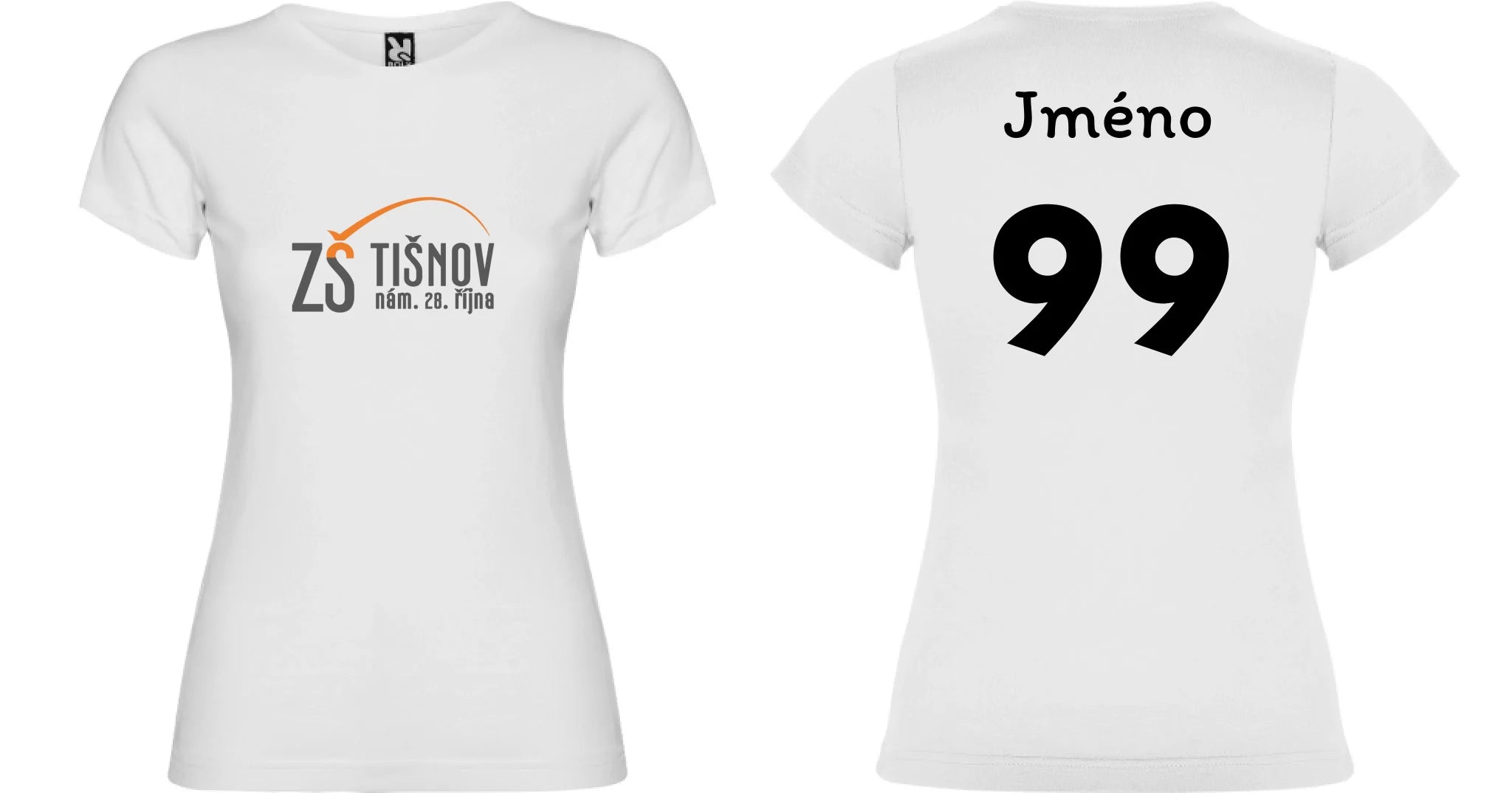 ZŠ Tišnov dívčí tričko oboustranný potisk dívčí jamaica Bílá