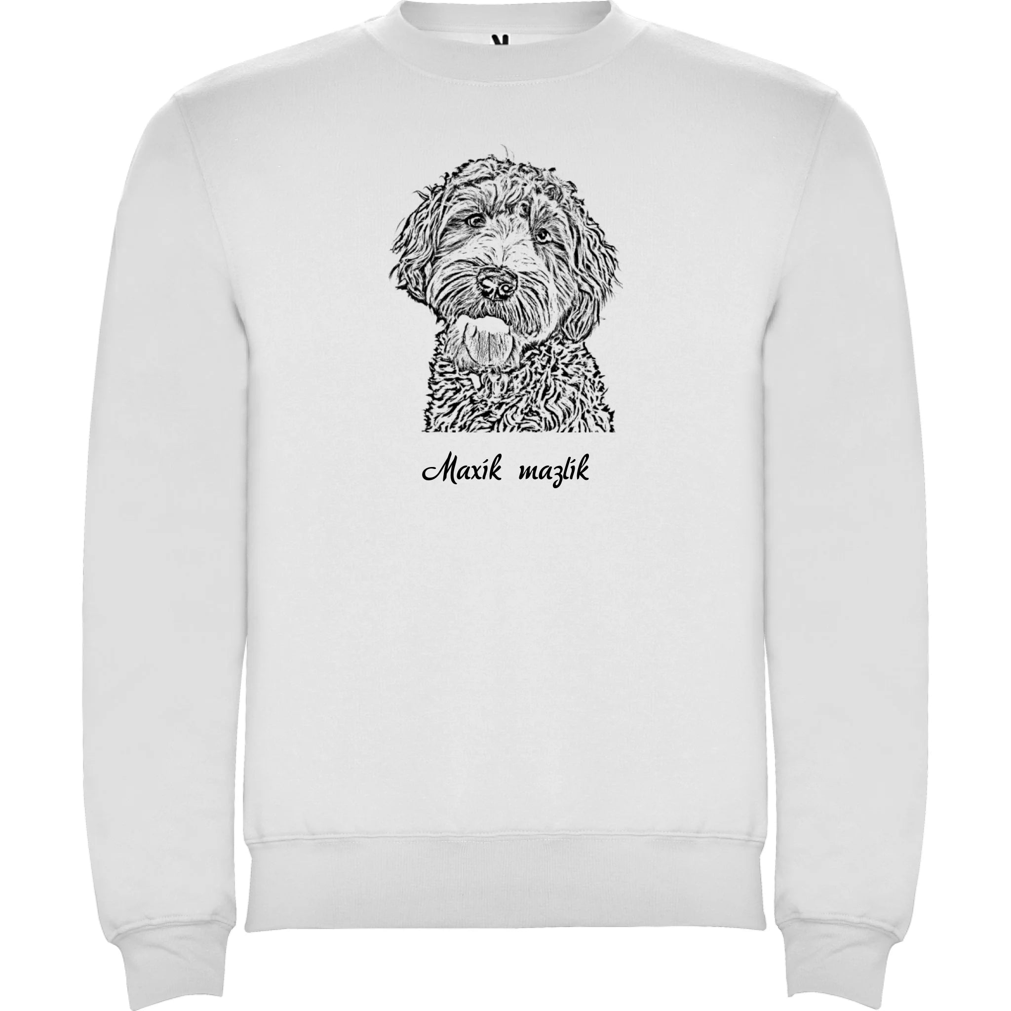 MIKINA BEZ KAPUCE UNISEX s potiskem KRESBA ZVÍŘÁTKA (vložíte fotku a necháte upravit) potisk jen dopředu unisex mikina clasica Bílá