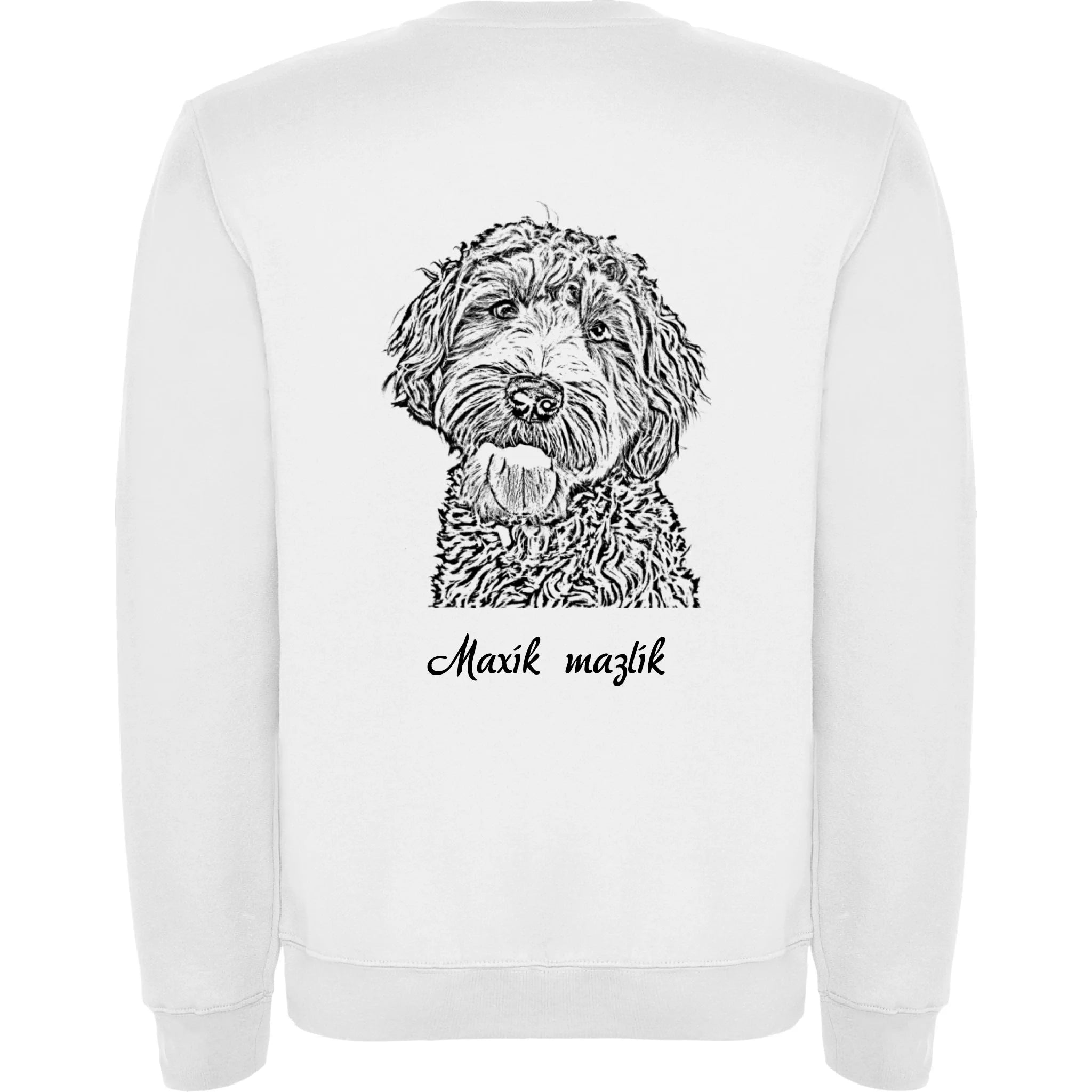 MIKINA BEZ KAPUCE UNISEX s potiskem KRESBA ZVÍŘÁTKA (vložíte fotku a necháte upravit) potisk jen na záda unisex mikina clasica Bílá
