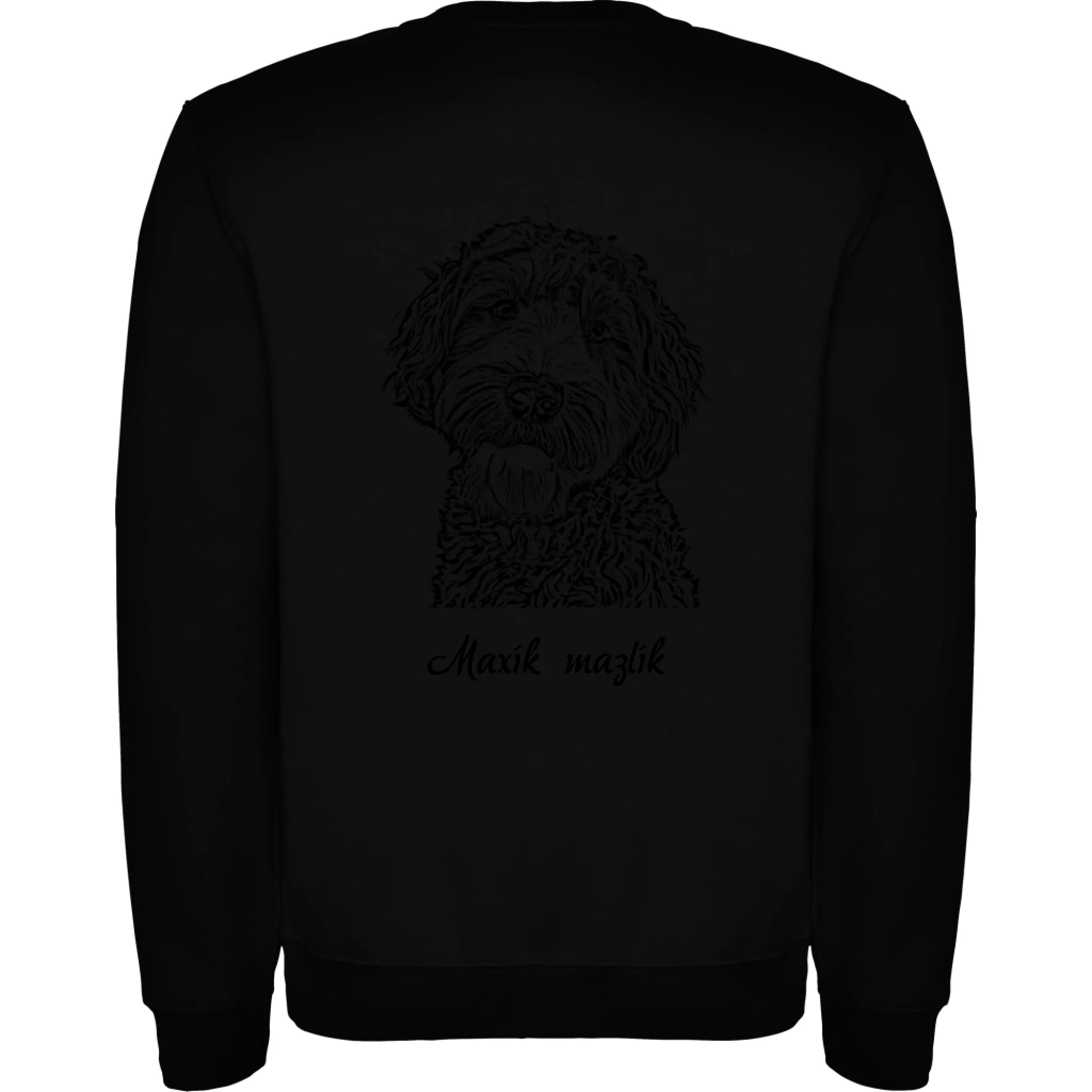 MIKINA BEZ KAPUCE UNISEX s potiskem KRESBA ZVÍŘÁTKA (vložíte fotku a necháte upravit) potisk jen na záda unisex mikina clasica Černá
