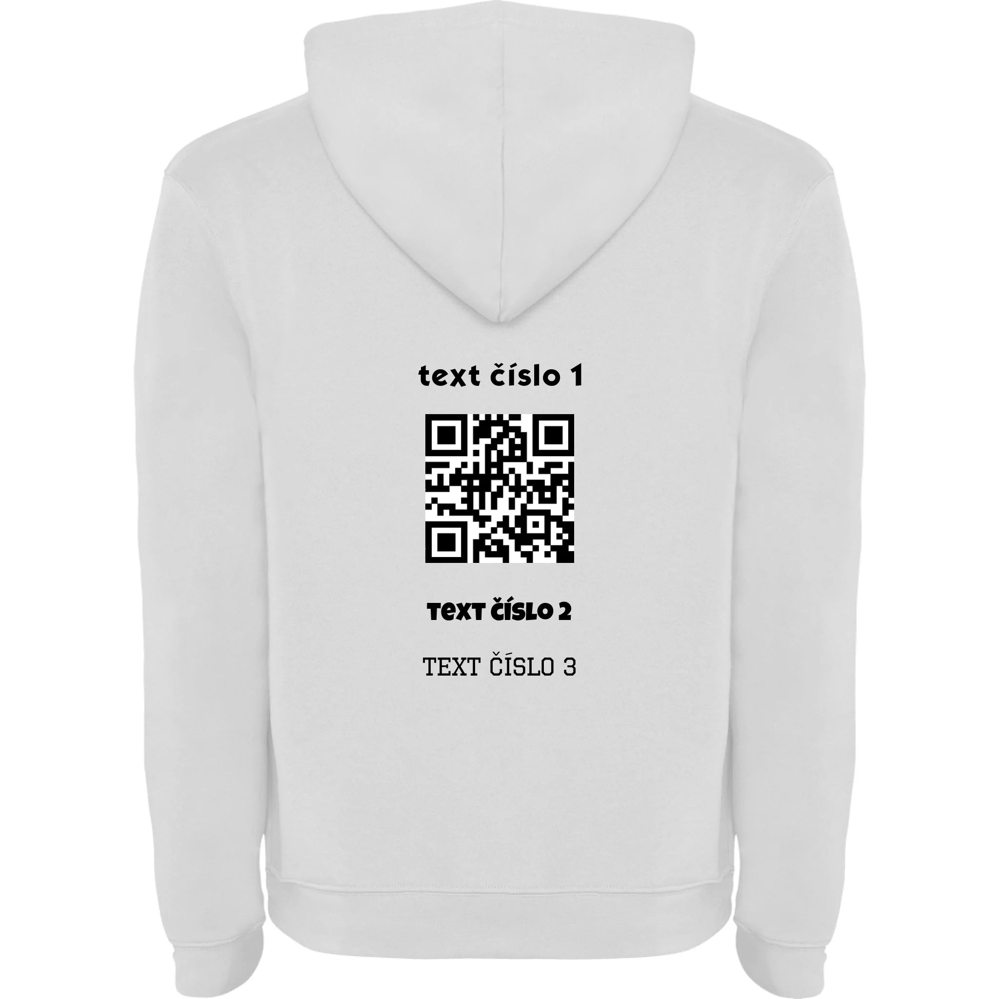 PÁNSKÁ MIKINA S KAPUCÍ s motivem QR KÓD (vložíte url adresu, můžete vložit vlastní texty)