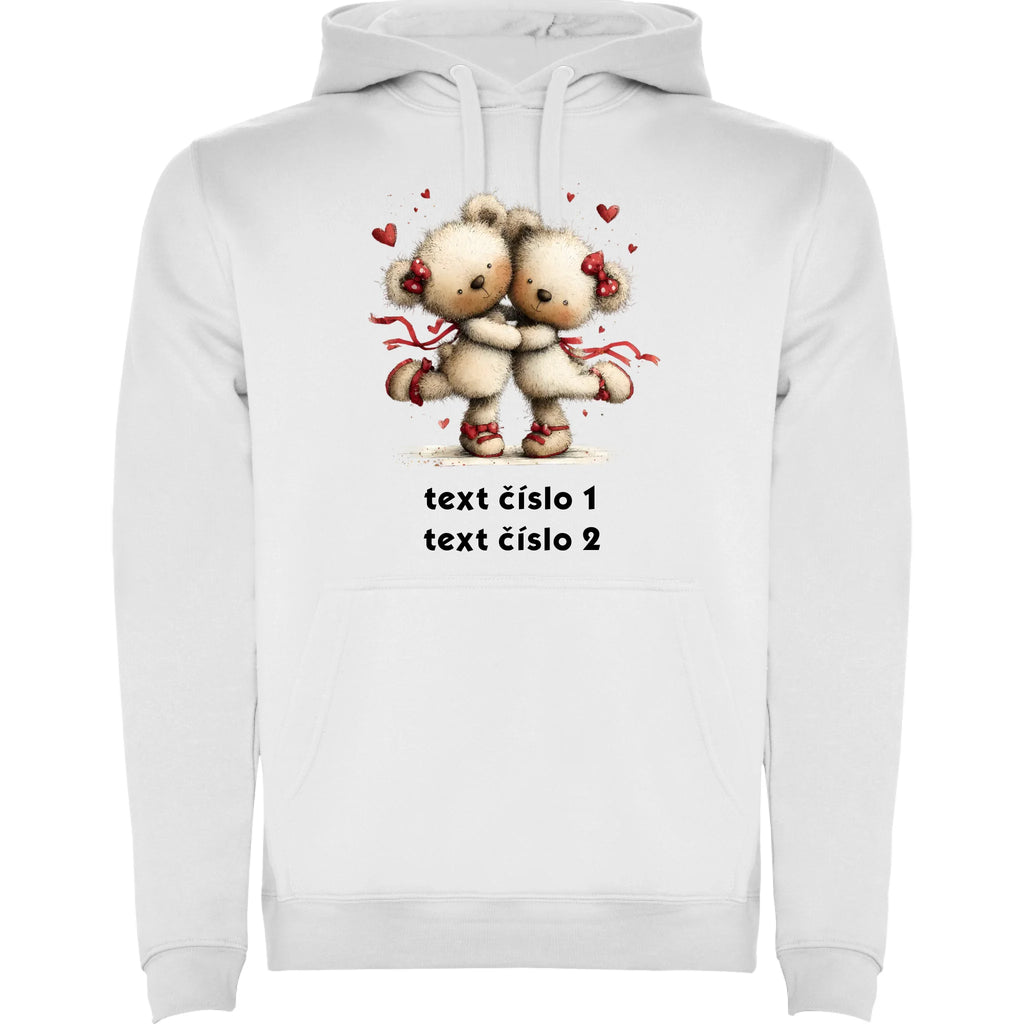 MIKINA S KAPUCÍ s motivem ZAMILOVANÍ MEDVÍDCI (výběr z 10+ potisků)