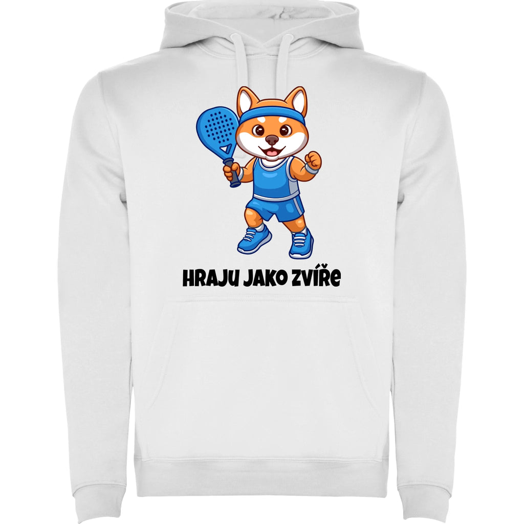 PÁNSKÁ MIKINA S KAPUCÍ s motivem PADEL HRAJU JAKO ZVÍŘE (výběr ze 3 potisků)