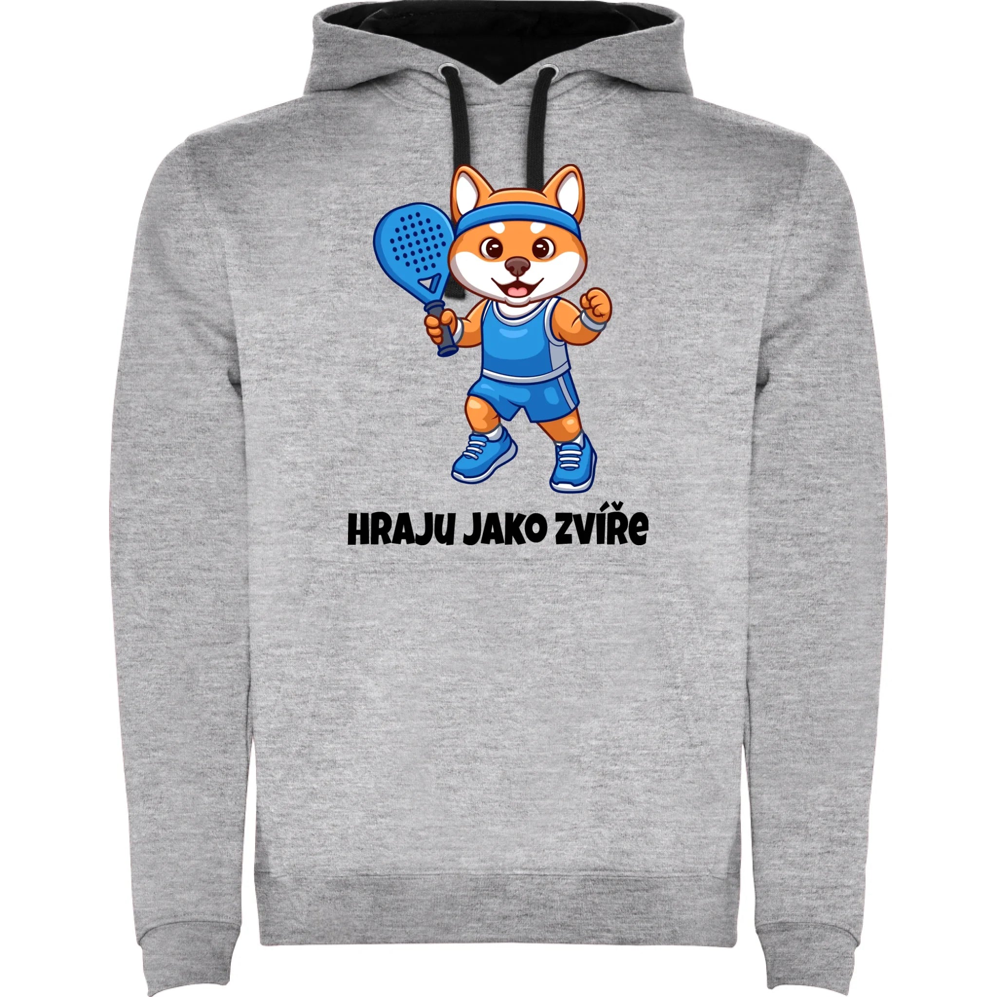 PÁNSKÁ MIKINA S KAPUCÍ s motivem PADEL HRAJU JAKO ZVÍŘE (výběr ze 3 potisků)
