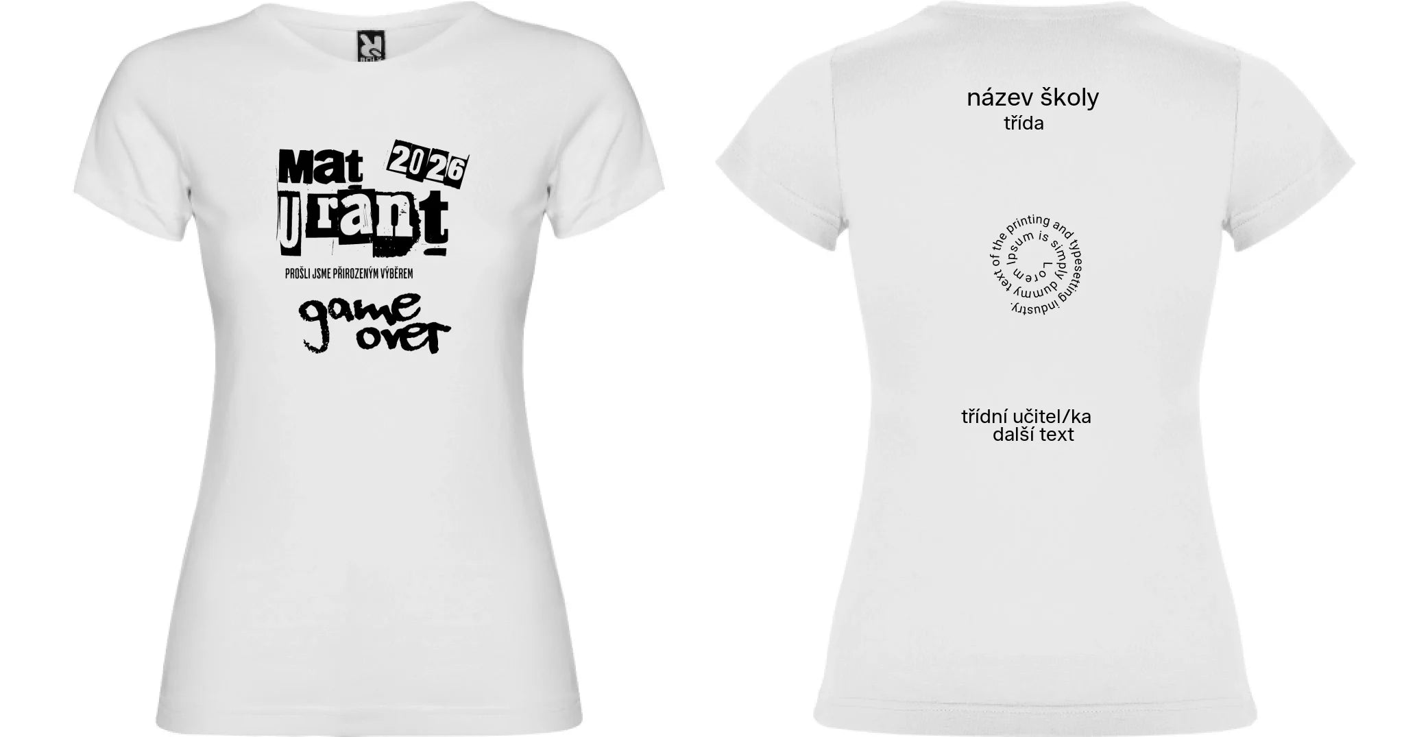 MATURITNÍ TRIČKO potisk dámské dívčí Bílá