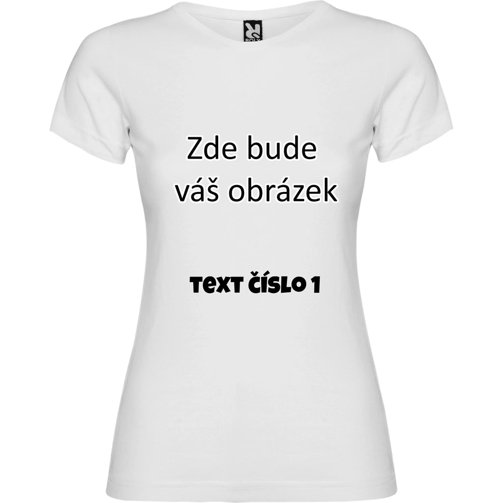 DÍVČÍ TRIČKO krátký rukáv s vaším motivem/fotkou potisk jen dopředu Bílá