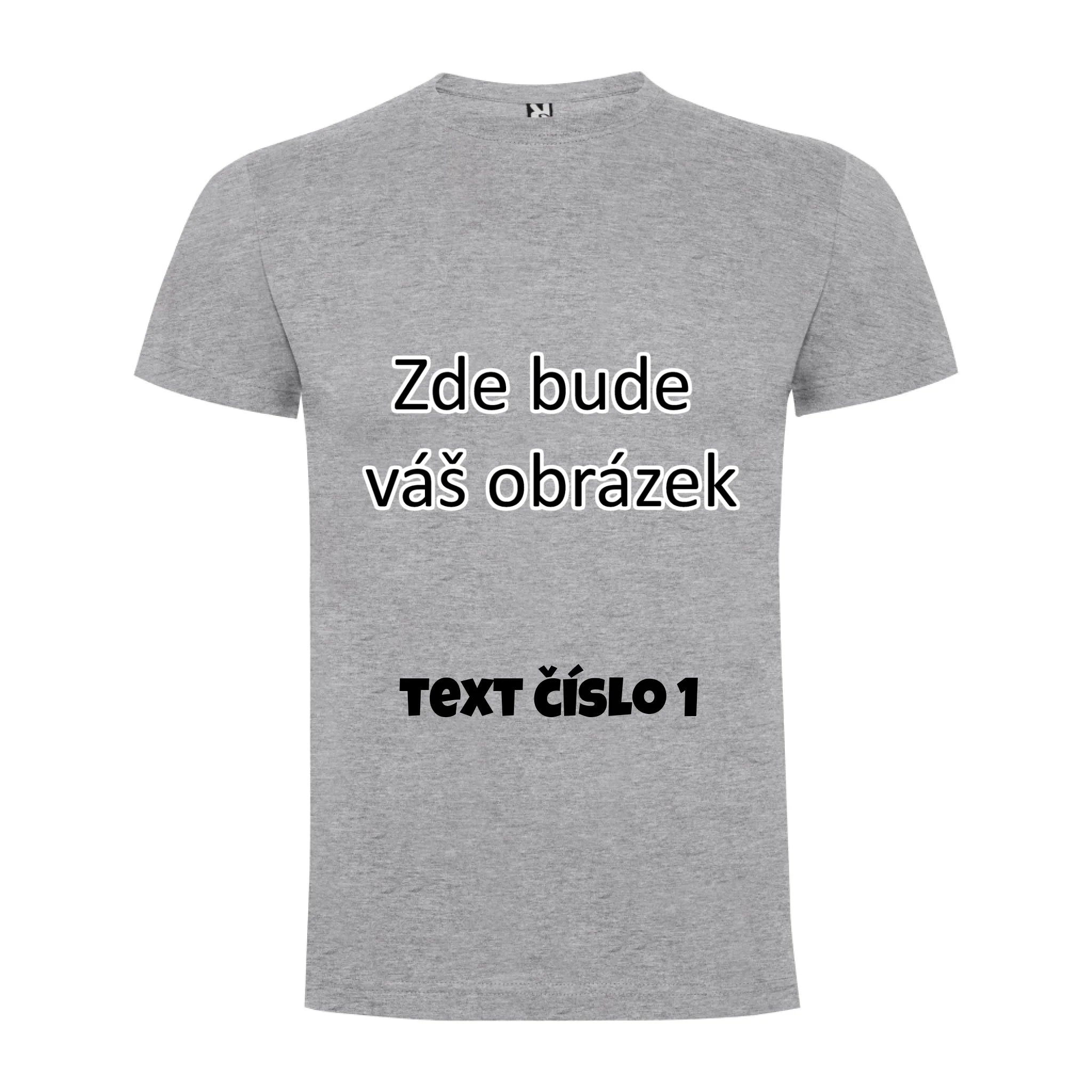PÁNSKÉ TRIČKO krátký rukáv s vaším motivem/fotkou potisk jen dopředu Melír