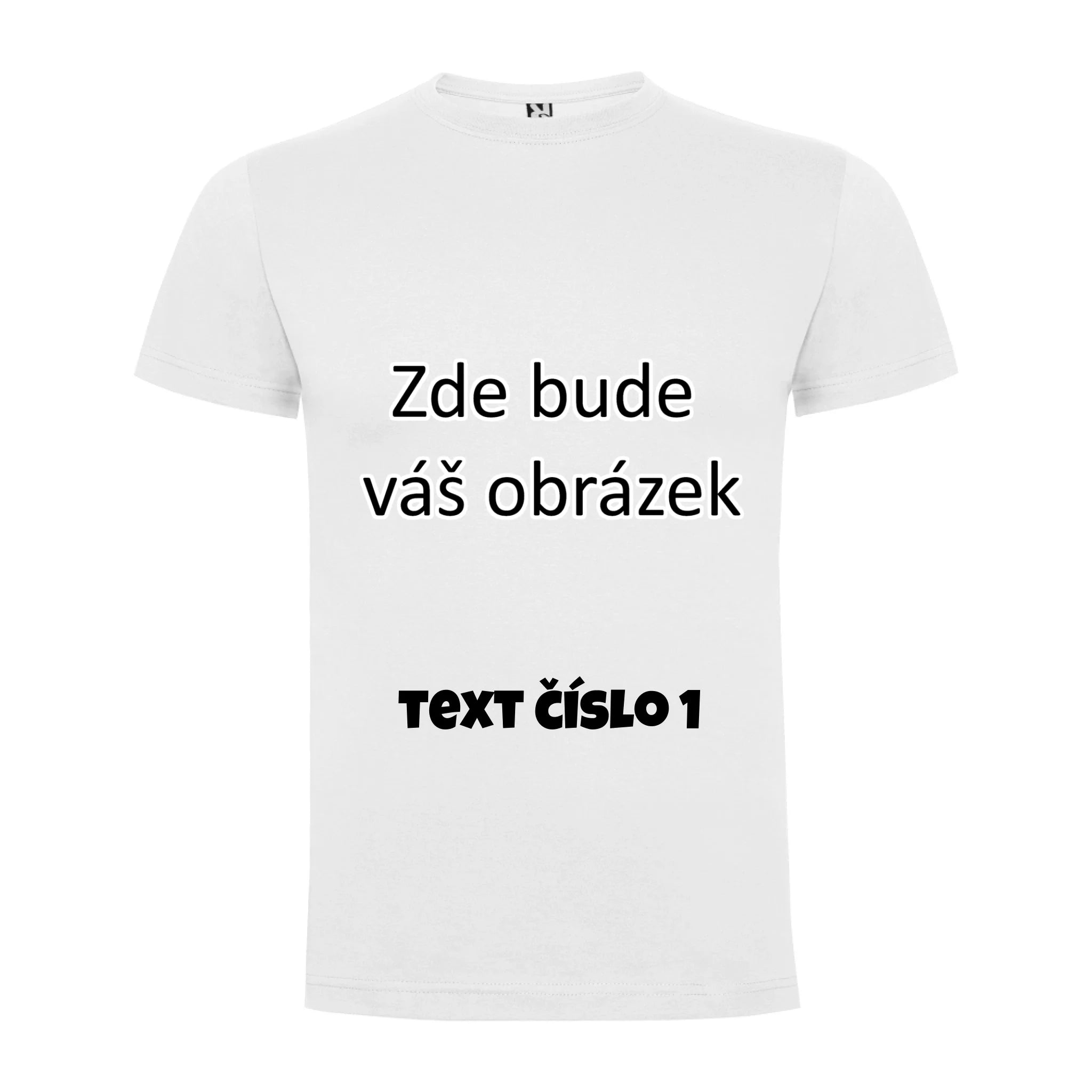 PÁNSKÉ TRIČKO krátký rukáv s vaším motivem/fotkou potisk jen dopředu Bílá