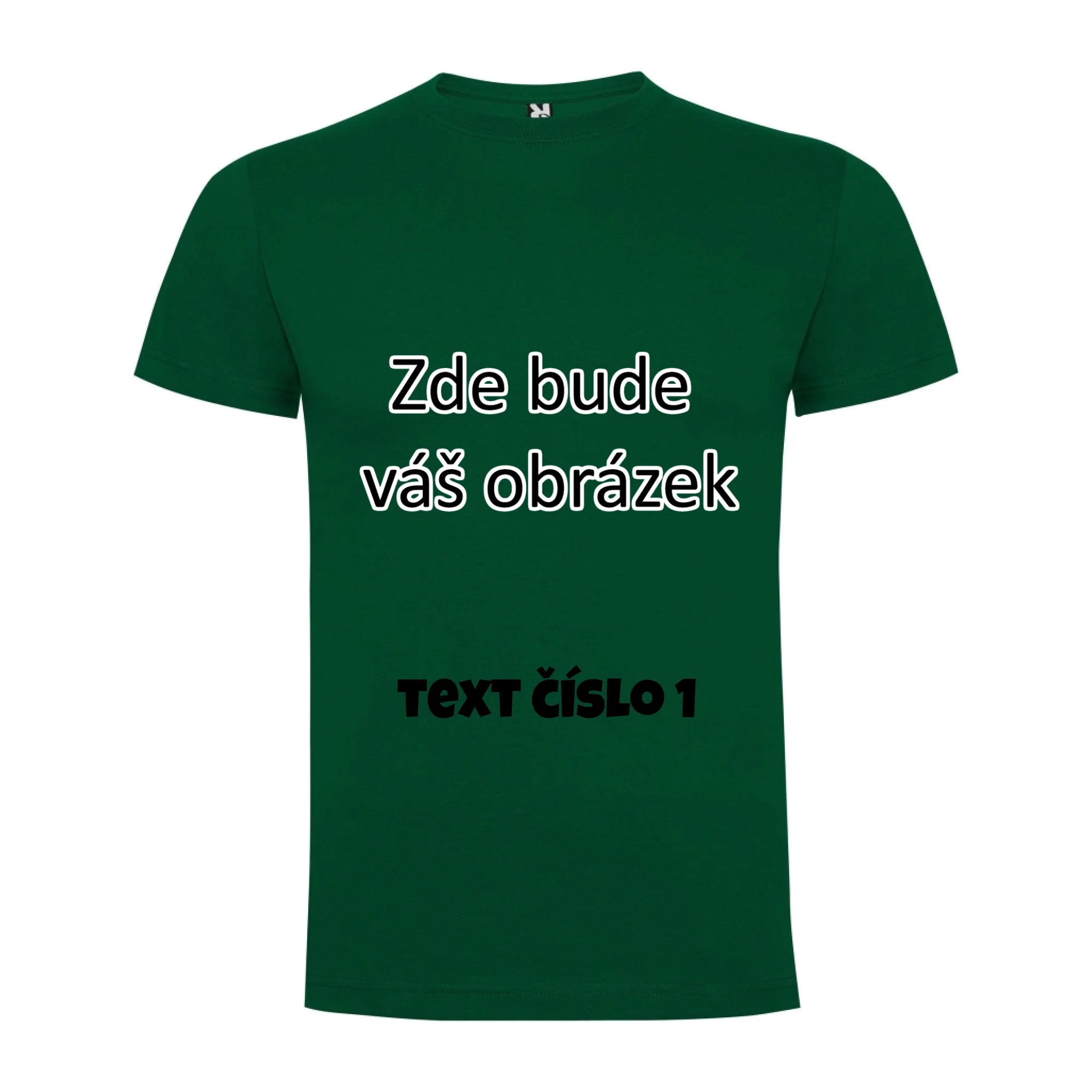 CHLAPECKÉ TRIČKO krátký rukáv s vaším motivem/fotkou potisk jen dopředu Tmavě zelená