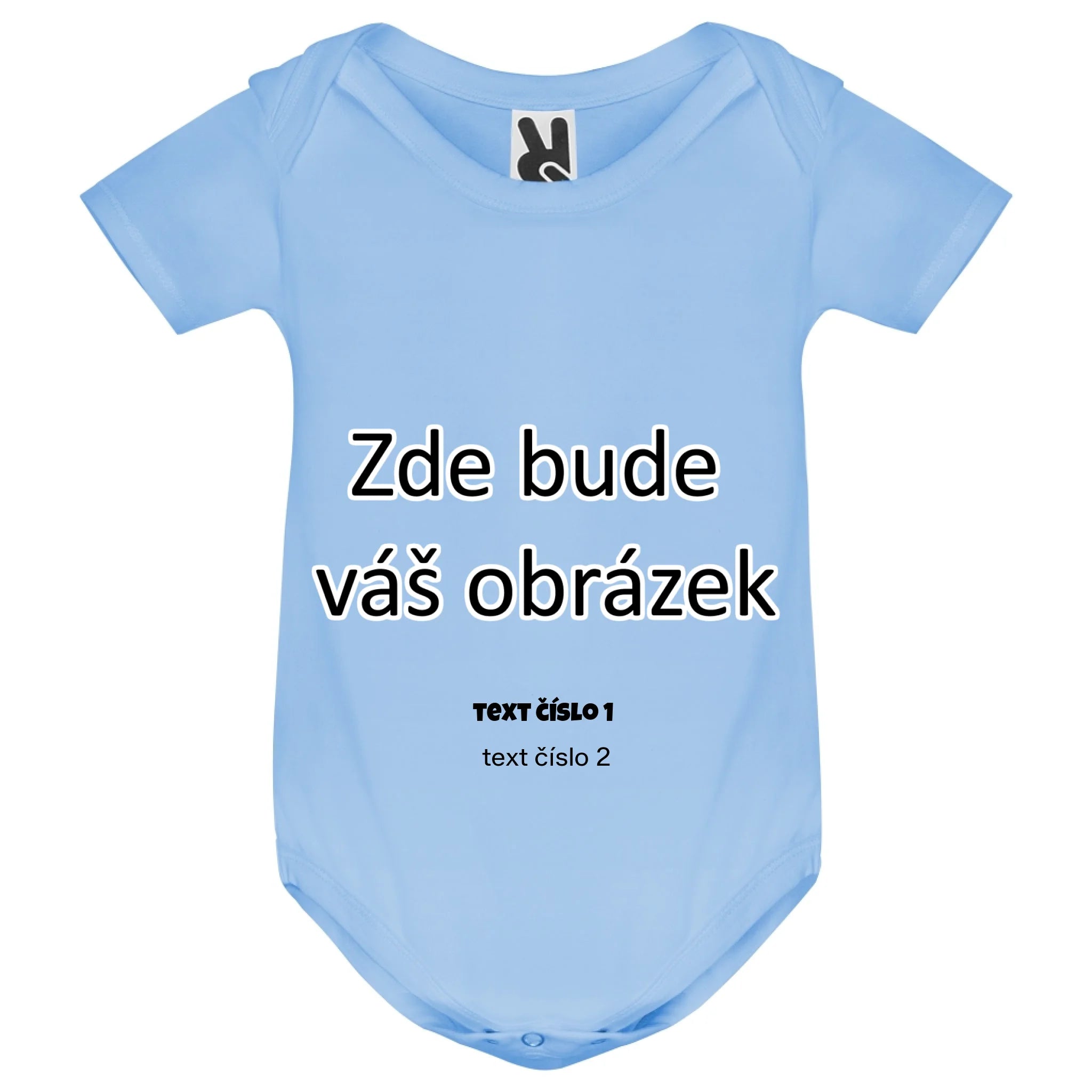 KOJENECKÉ BODY s vaším motivem/fotkou Kojenecké body Nebesky modrá