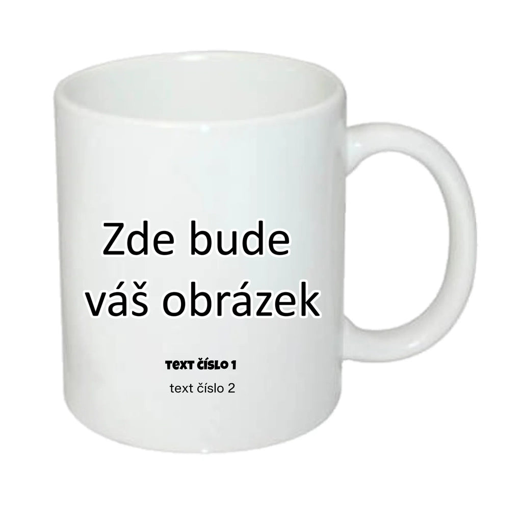 HRNÍČEK BÍLÝ s vaším motivem/fotkou potisk jen dopředu Bílý 330 ml