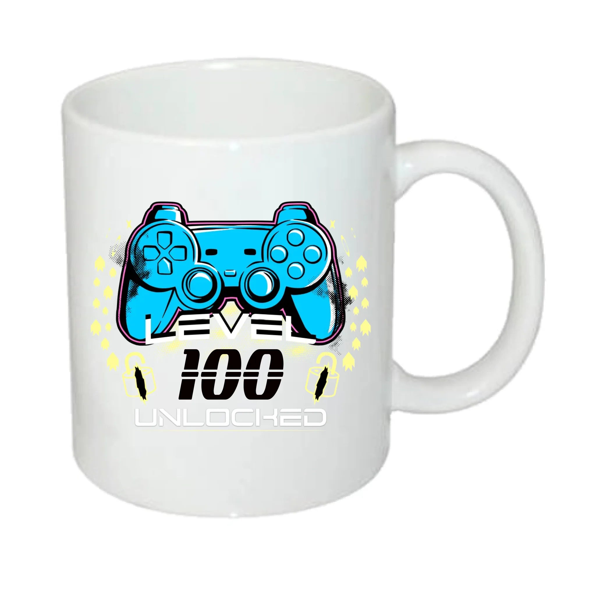 narozeniny LEVEL UNLOCKED hrníček potisk jen dopředu hrníček Bílý 330 ml
