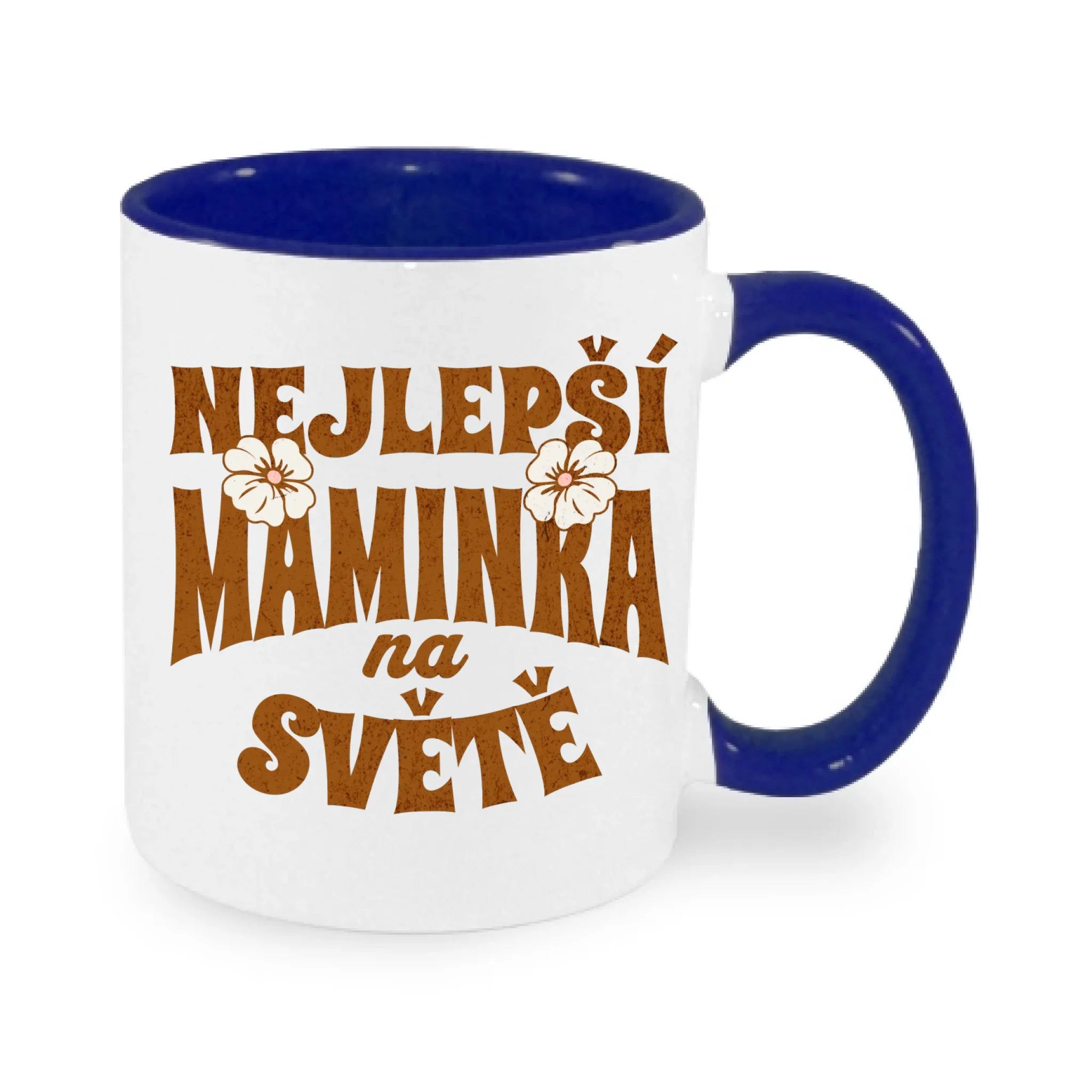 HRNÍČEK s motivem NEJ MÁMA (výběr z 20+ potisků) potisk jen dopředu hrníček Bílá modrá 330 ml