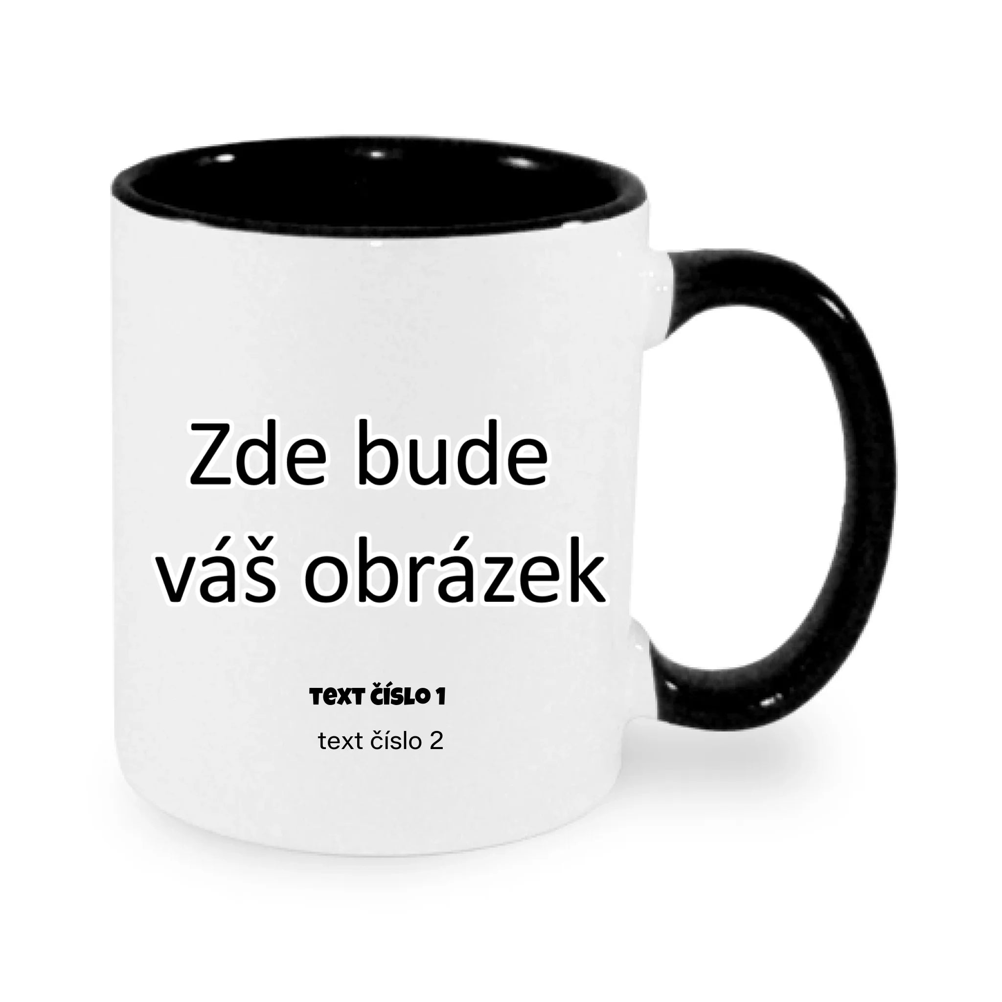 HRNÍČEK BAREVNÝ s vaším motivem/fotkou potisk jen dopředu hrníček Bílá černá 330 ml